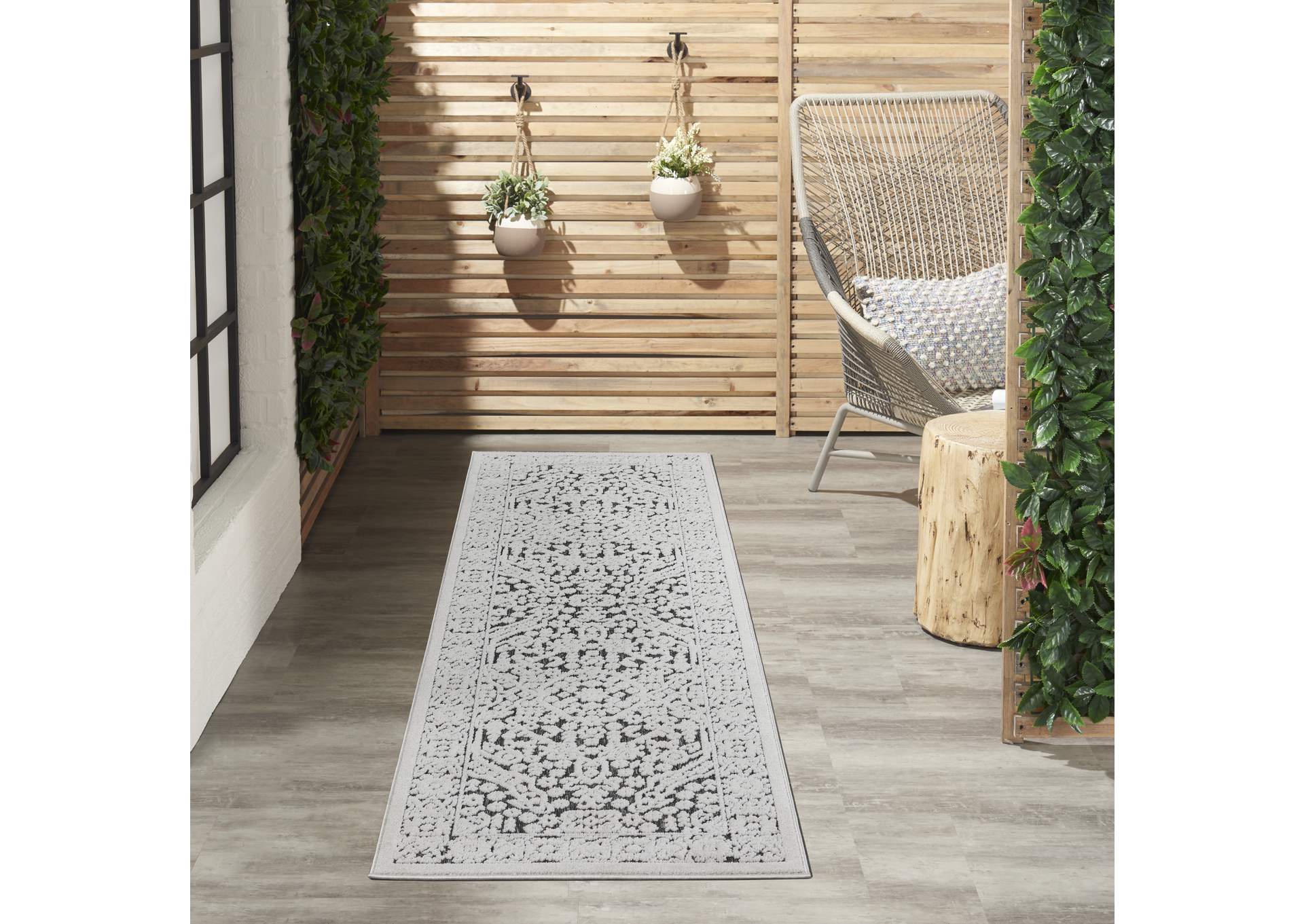 Nourison Key Largo 8' Runner Dark Grey Area Rug,Nourison