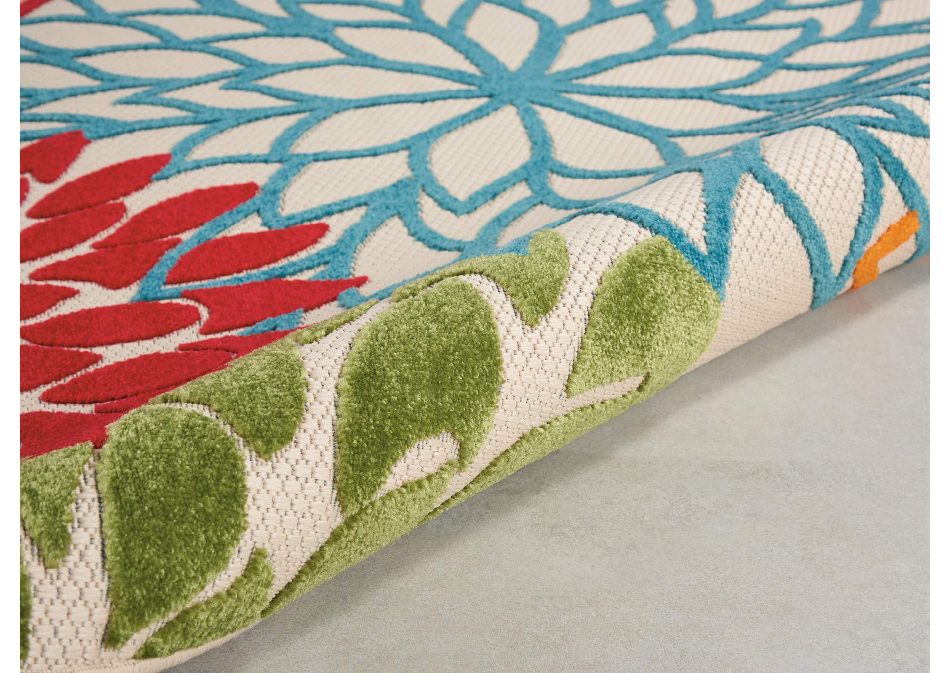 Nourison Aloha ALH05 Green 8' Round Large Indoor-outdoor Rug,Nourison