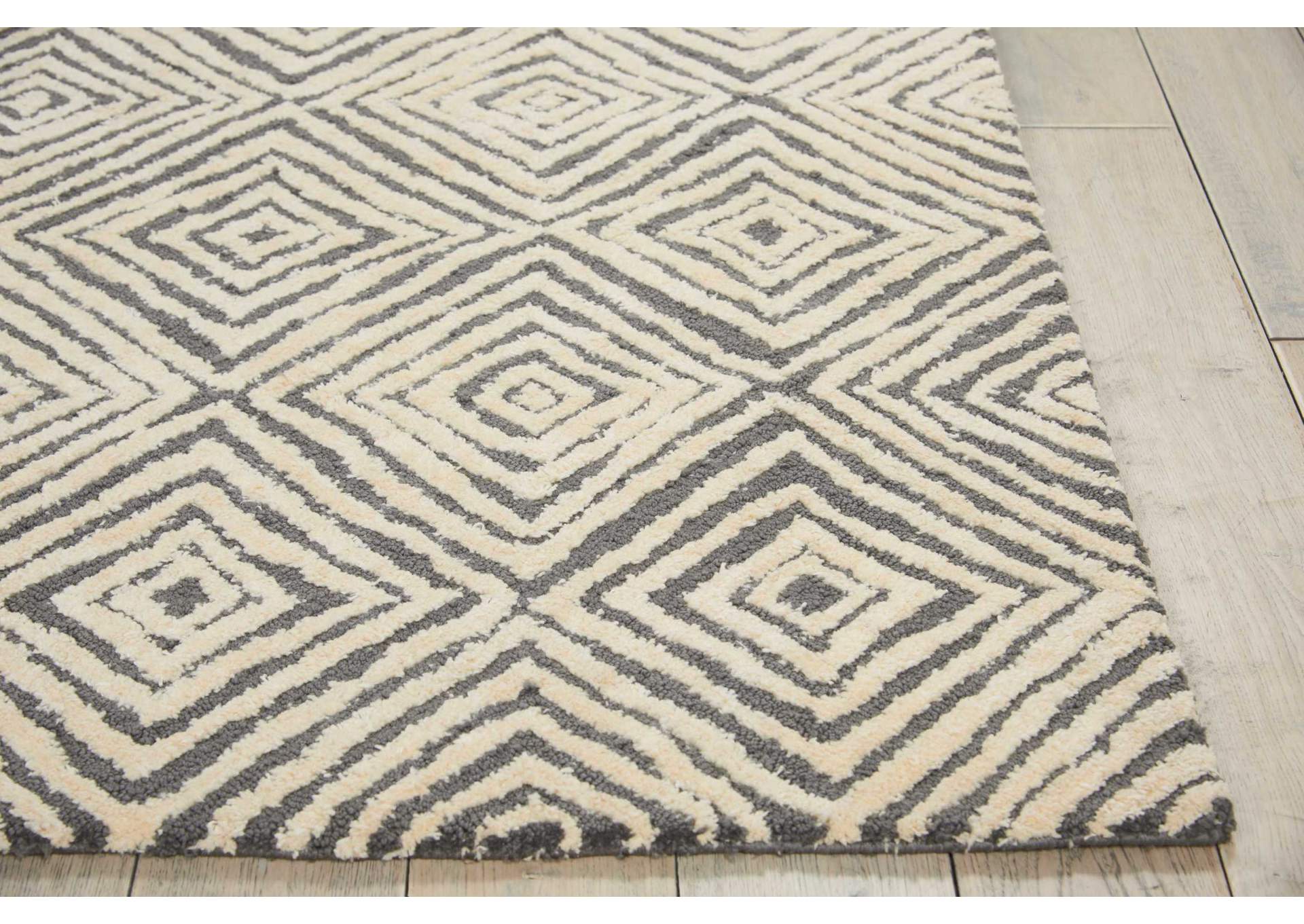 Nourison Deco Mod DEC01 Grey/Ivory 4'x6' Area Rug,Nourison