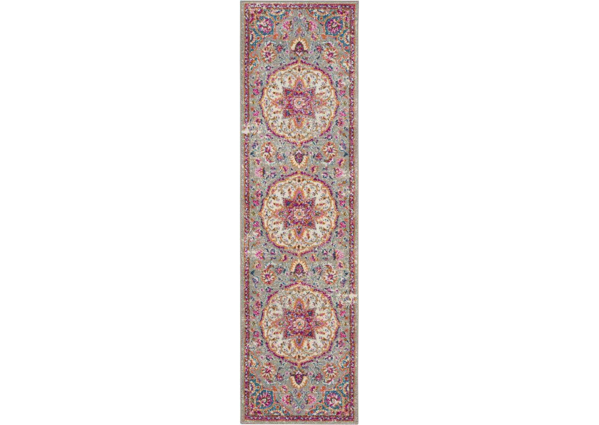 Nourison Passion Bohemian Grey Multi Colored Area Rug,Nourison