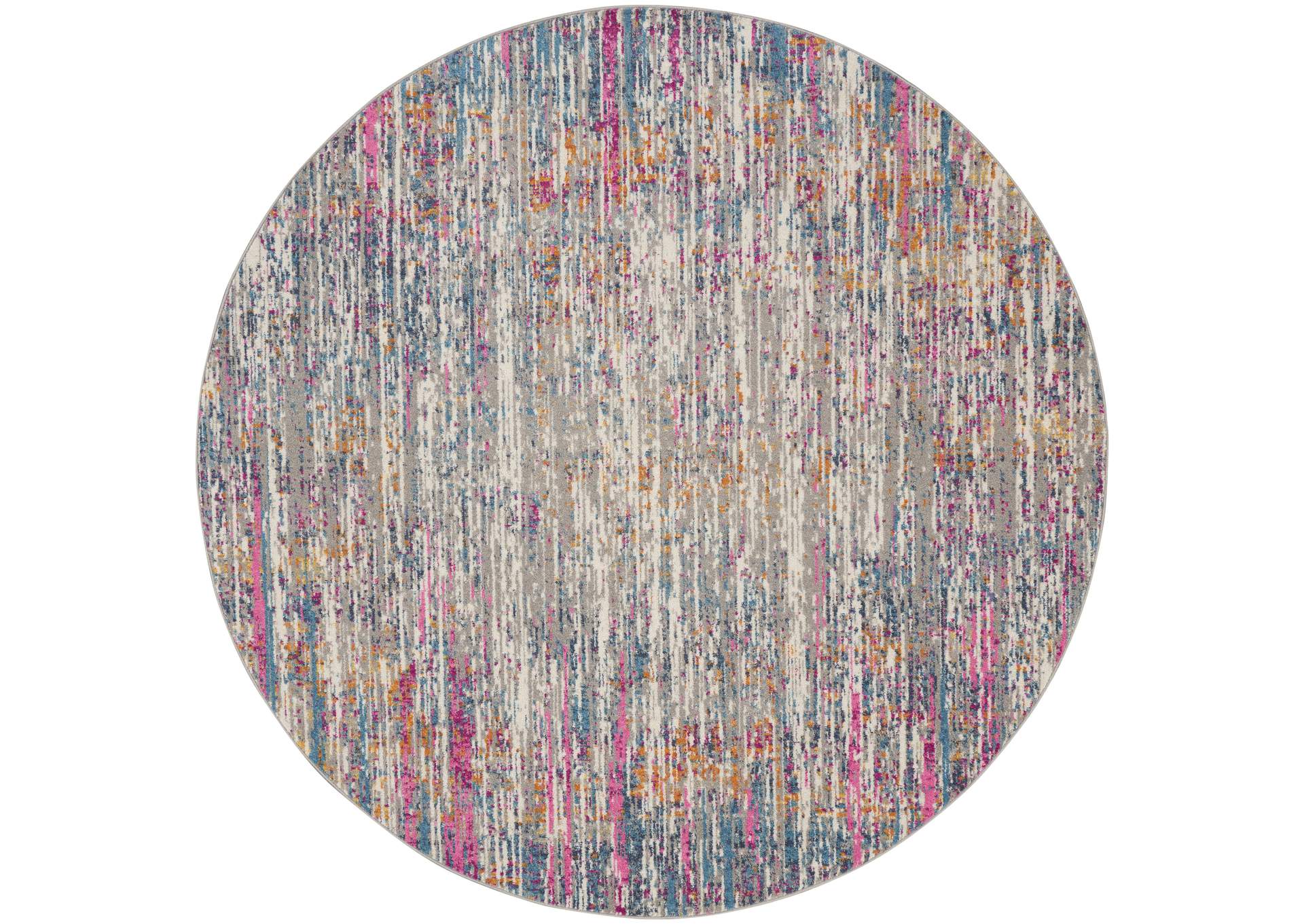 Nourison Passion 4' Round Ivory Multicolor Area Rug,Nourison
