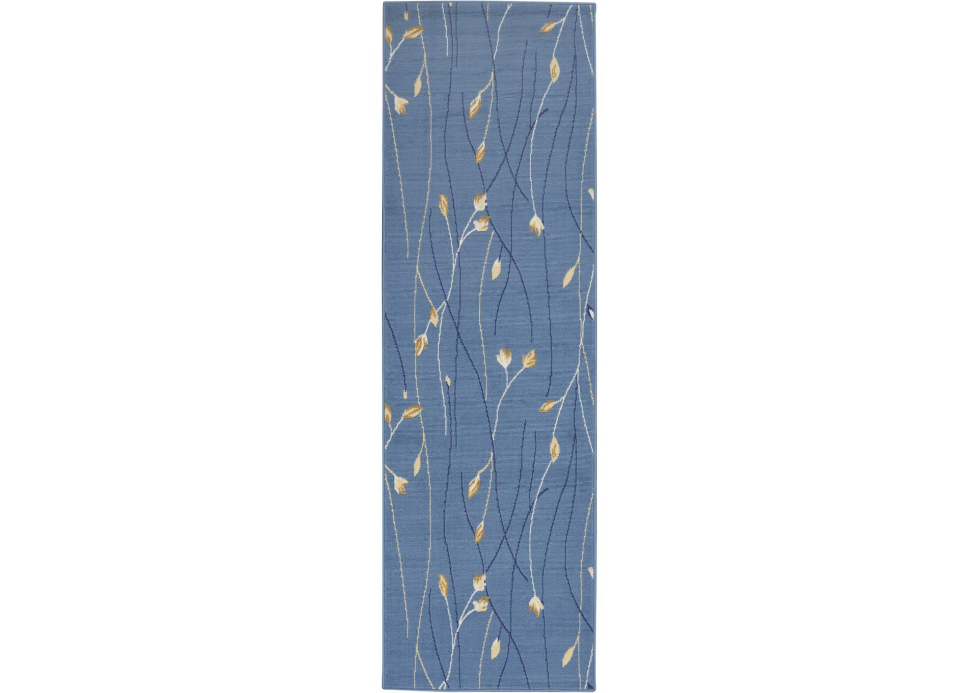 Nourison Grafix GRF15 Blue 8' Runner Hallway Rug,Nourison