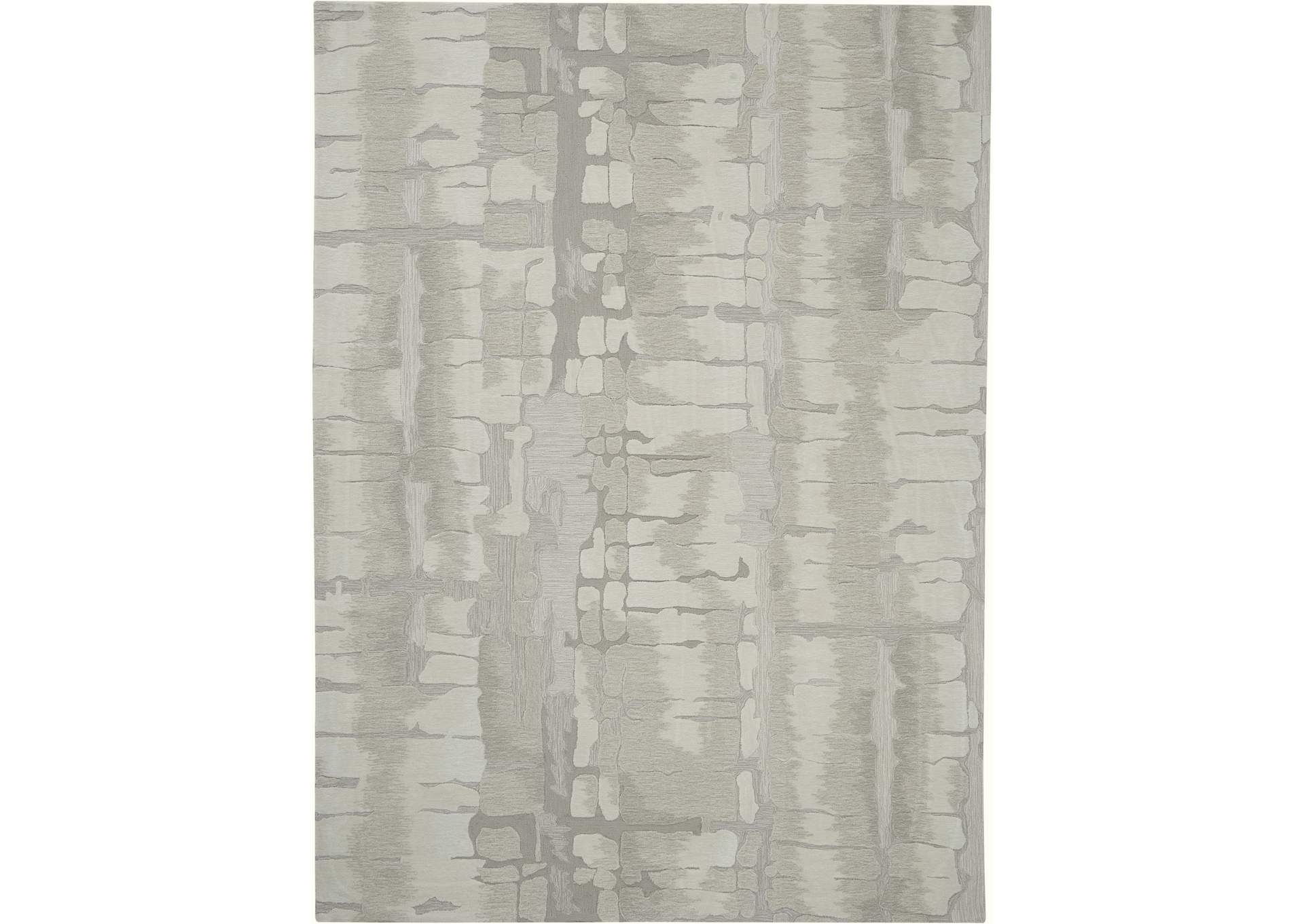Nourison Symmetry SMM04 Ivory and Beige 9'x12' Oversized Textured Rug,Nourison