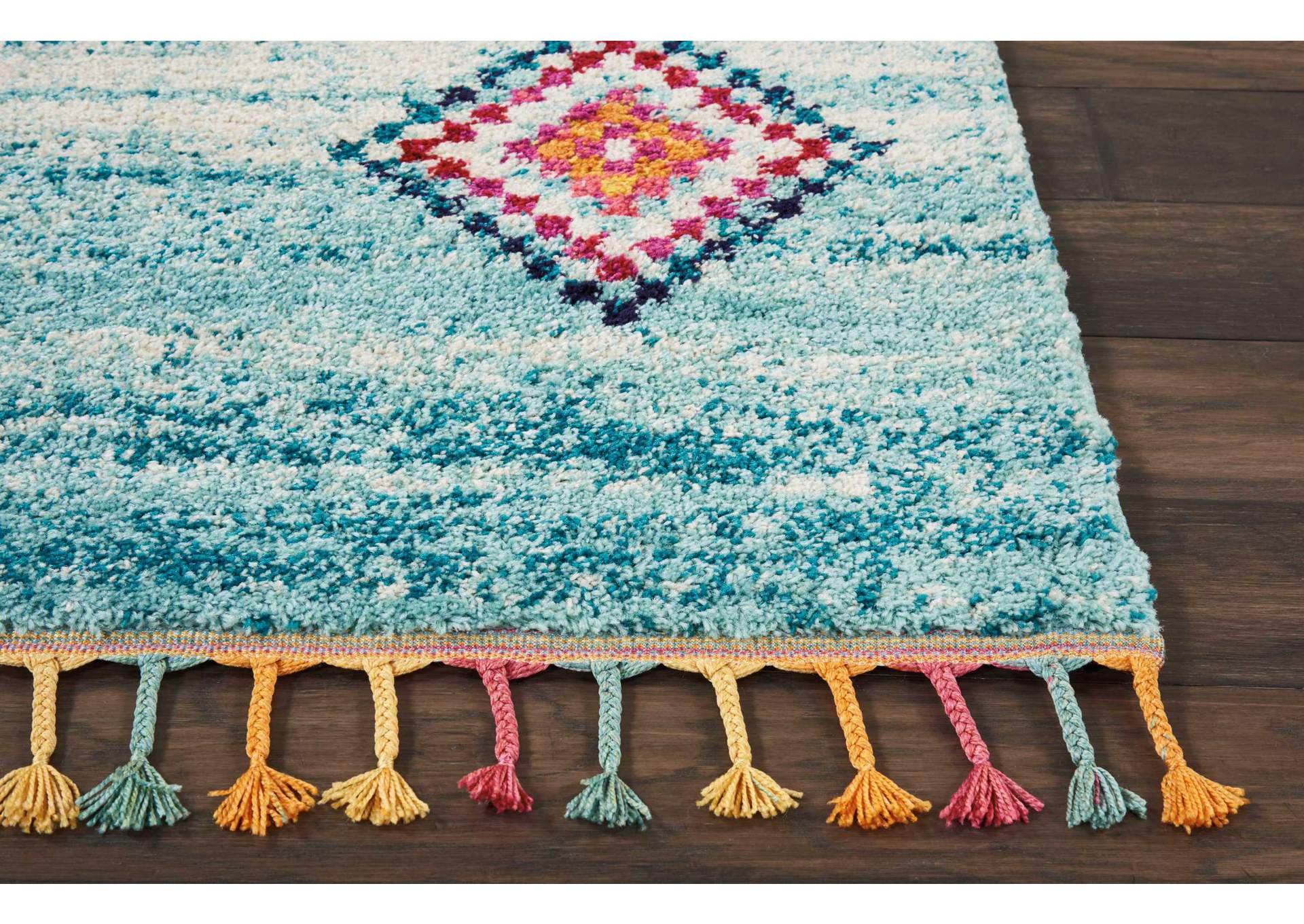 Nourison Nomad NMD04 Aqua Multicolor 7'x10' Large Rug,Nourison