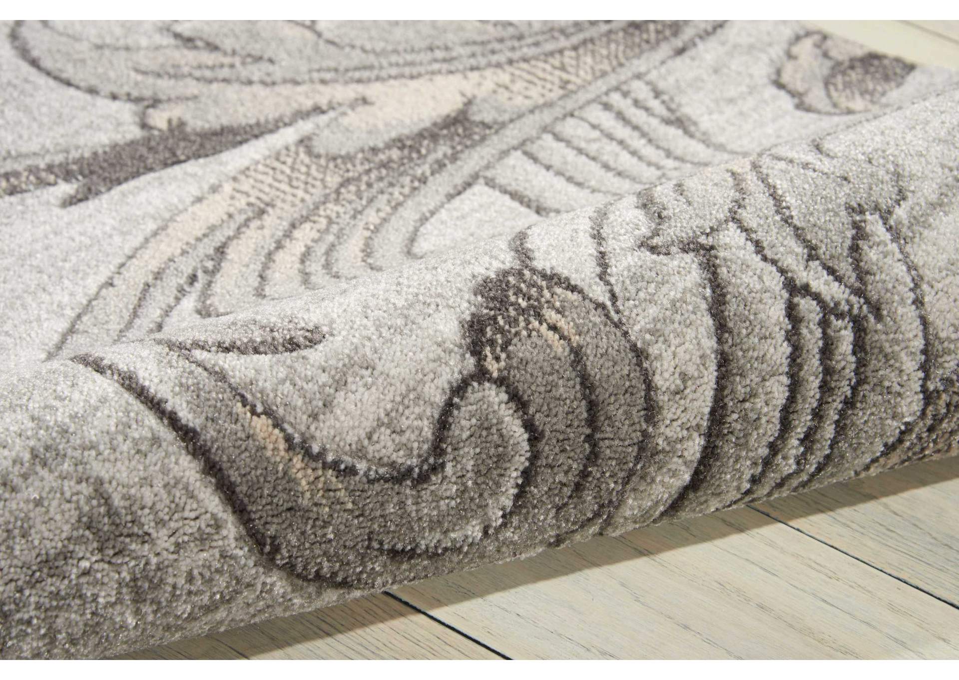 Nourison Maxell MAE05 Grey 8' Runner Hallway Rug,Nourison