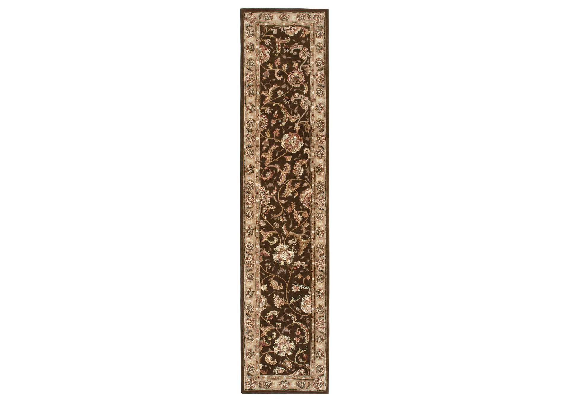 Nourison 2000 2206 Brown 12' Runner Area Rug,Nourison