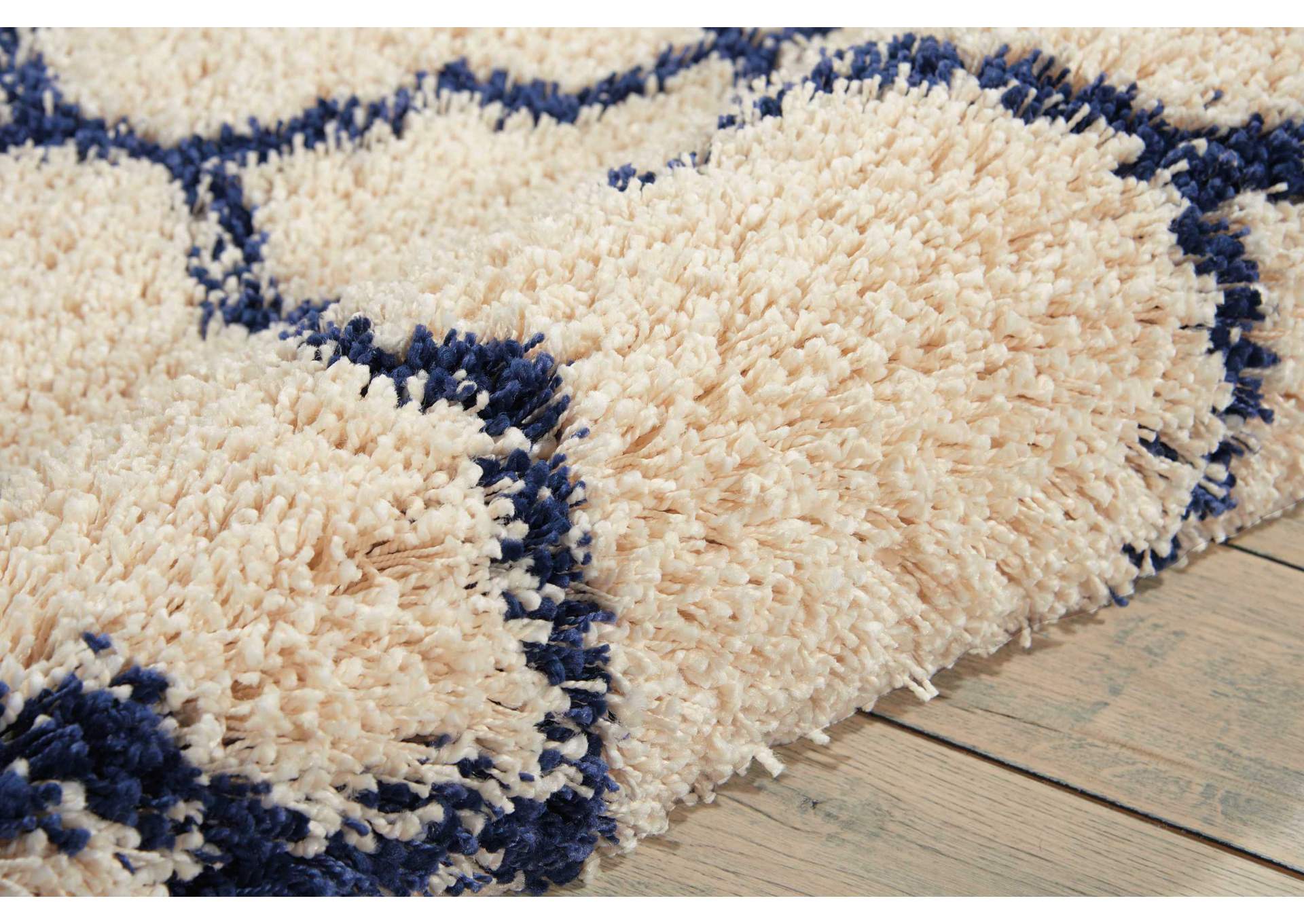 Nourison Amore AMOR2 Blue and Ivory 4' Round Area Rug,Nourison