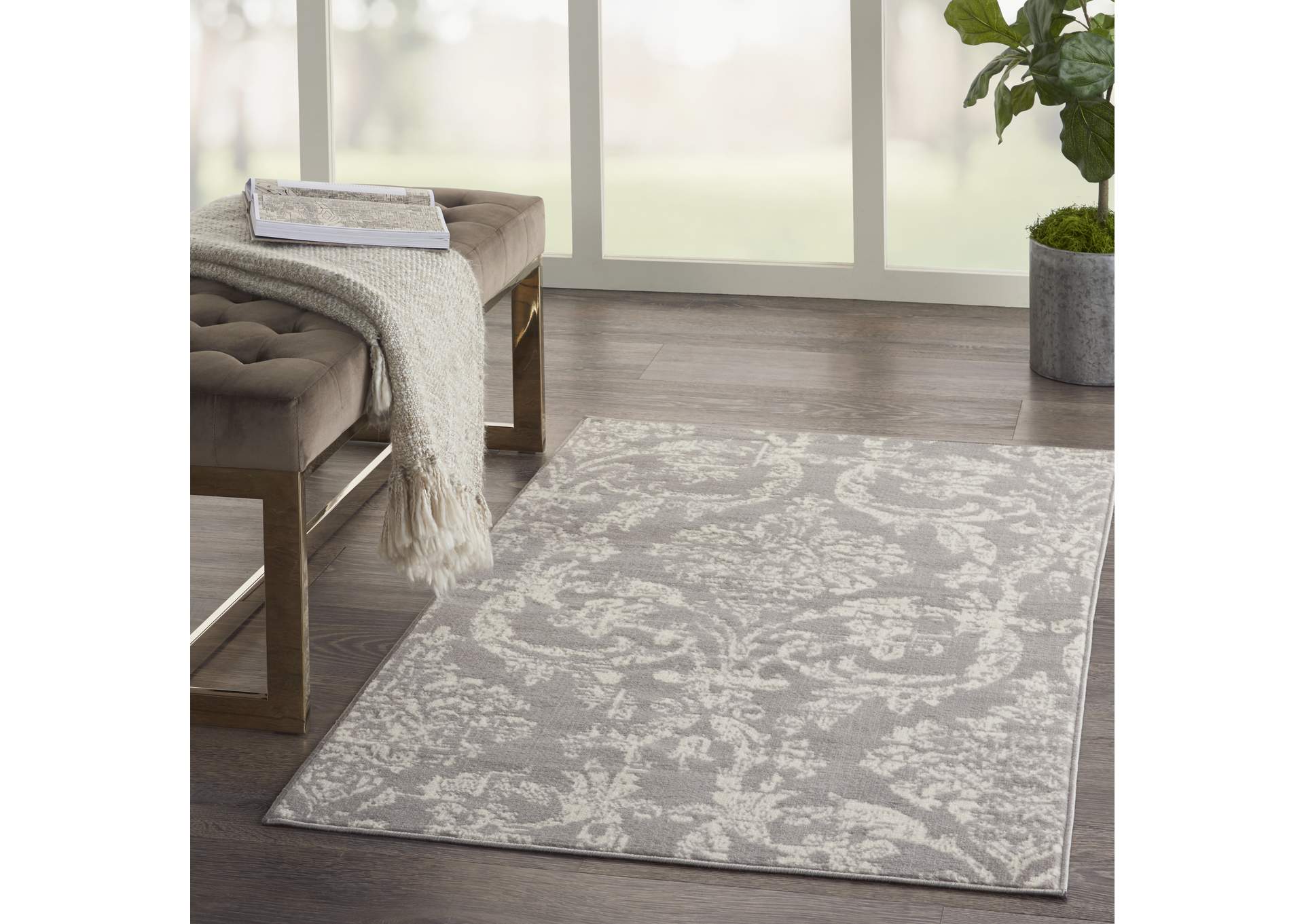 Nourison Jubilant 3'x5' Grey Area Rug,Nourison