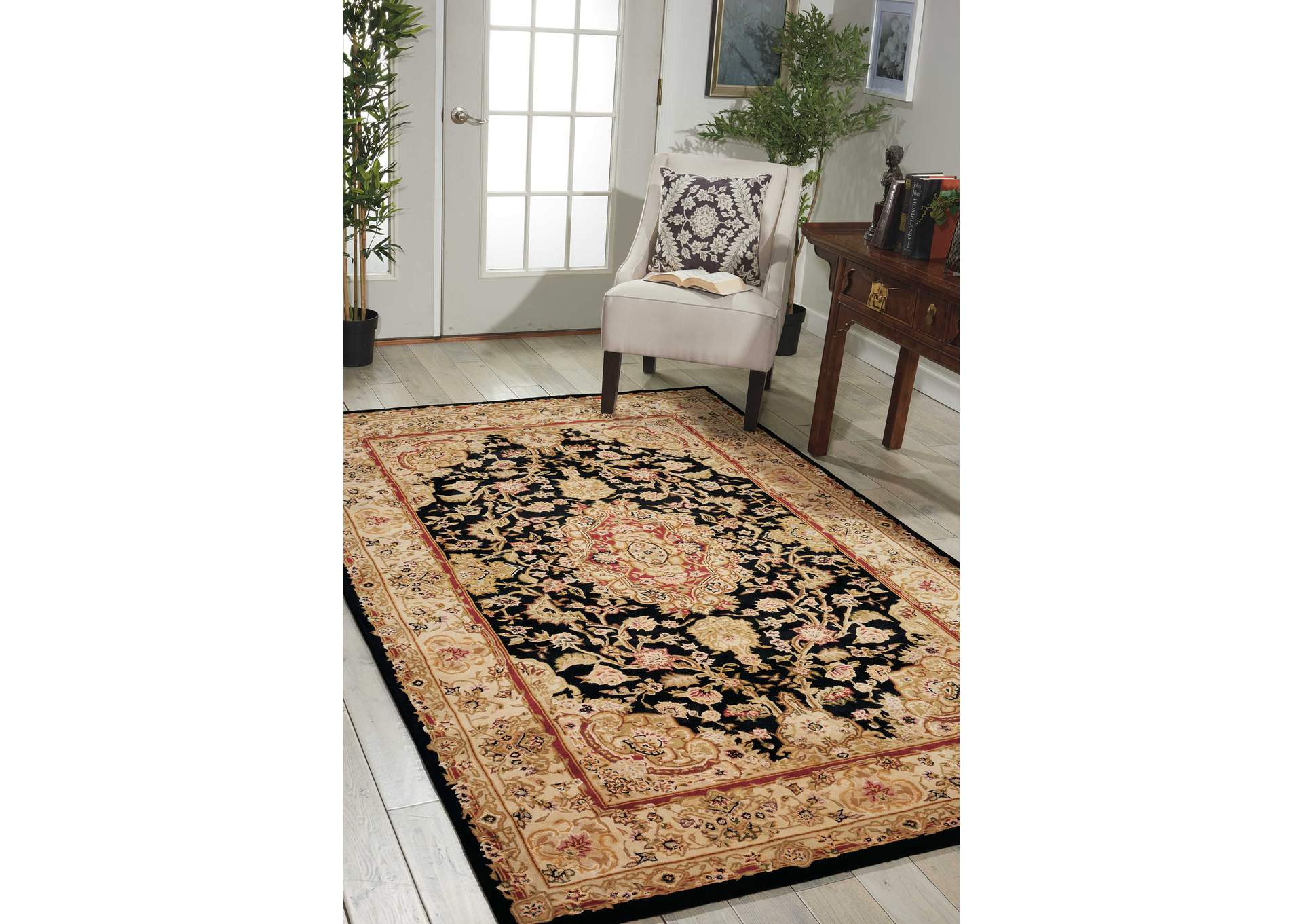 Nourison 2000 2028 Black 10' Octagon Area Rug,Nourison