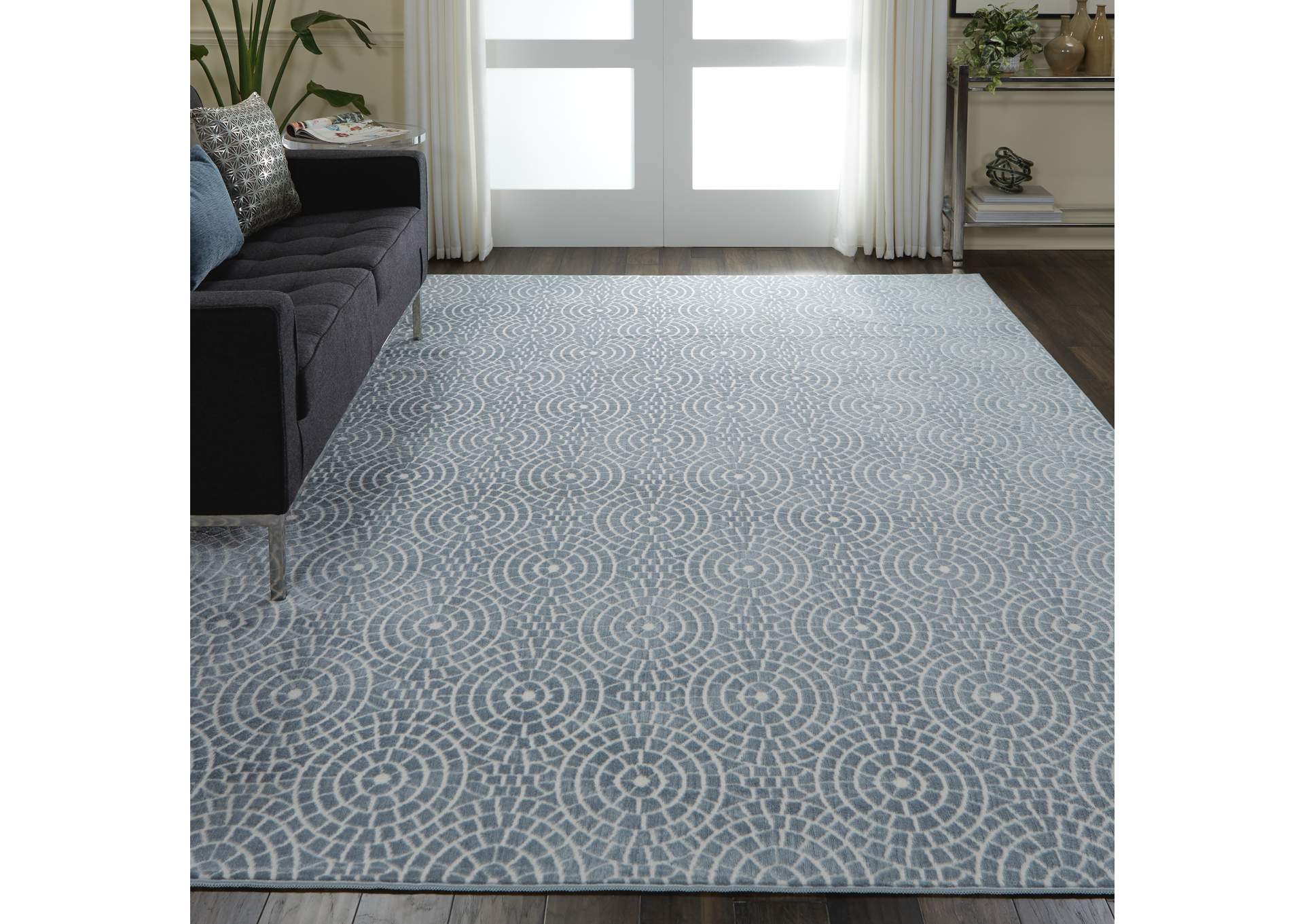 Nourison Urban Chic URC04 Blue 9'x12' Oversized Rug,Nourison