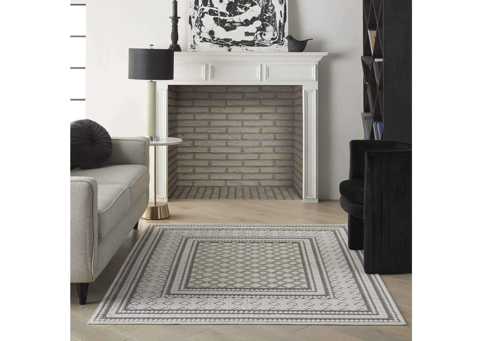 Nourison Key Largo 4'x6' Light Grey Area Rug,Nourison