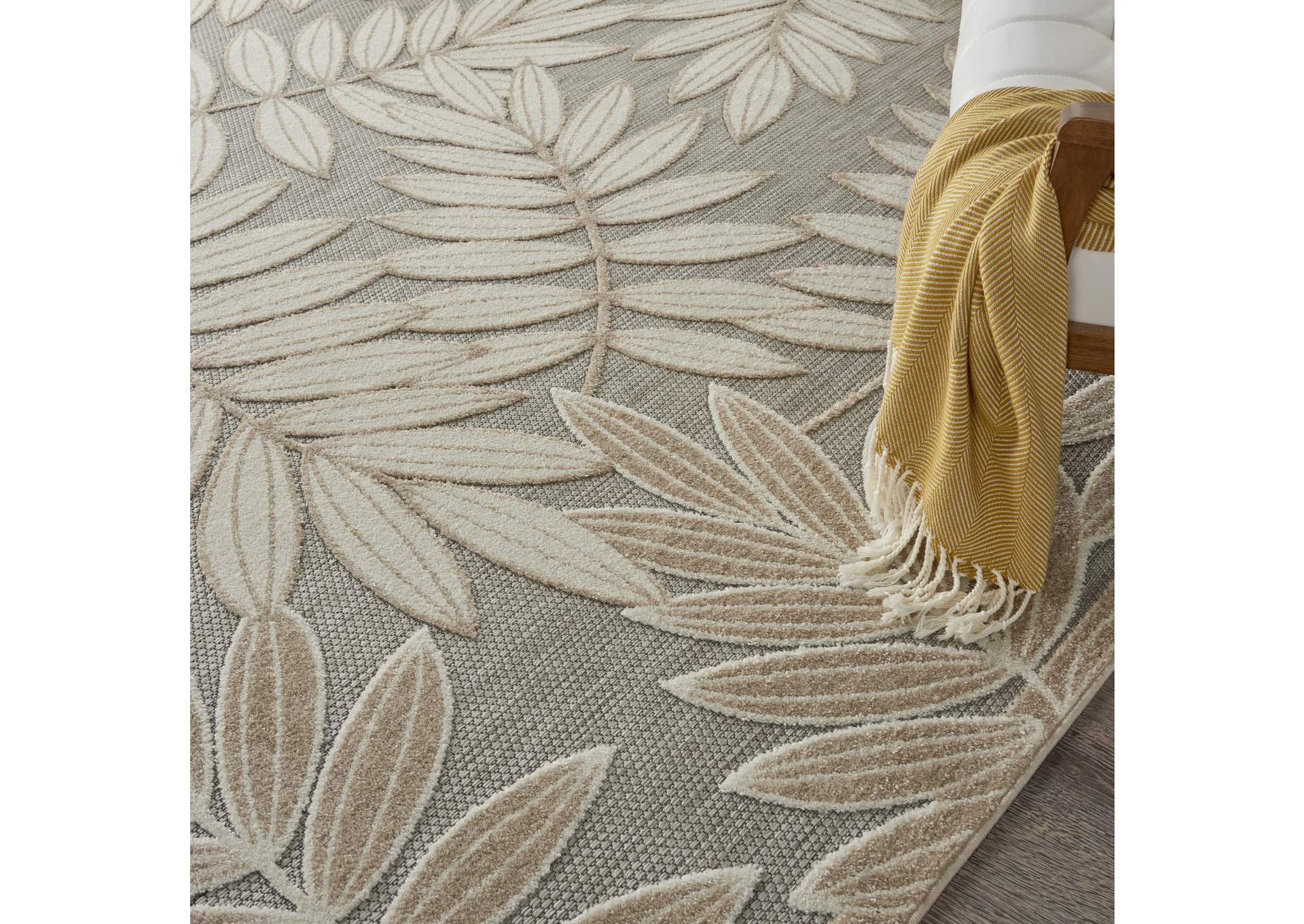 Nourison Aloha 7'x10' Cream Patio Area Rug,Nourison