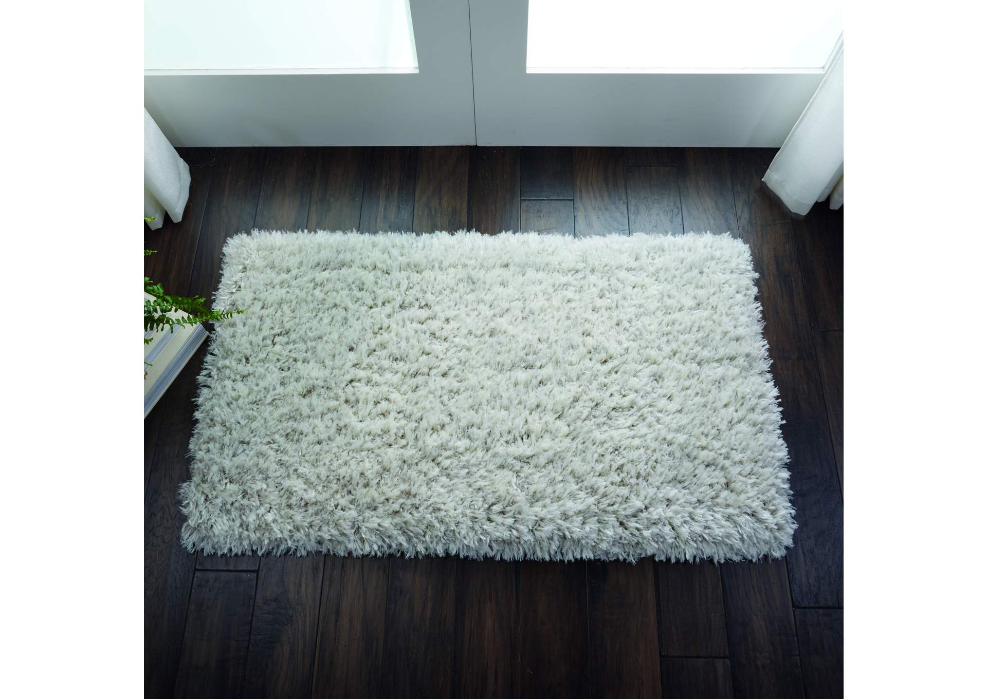 Nourison Luxe Shag 2' X 4' Grey Plush Area Rug,Nourison