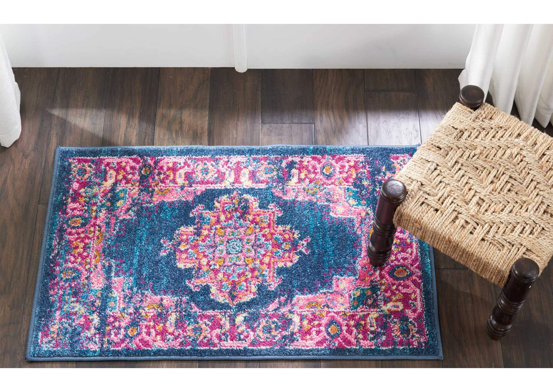 Nourison Passion 2' X 3' Blue and Pink Small Boho Area Rug,Nourison