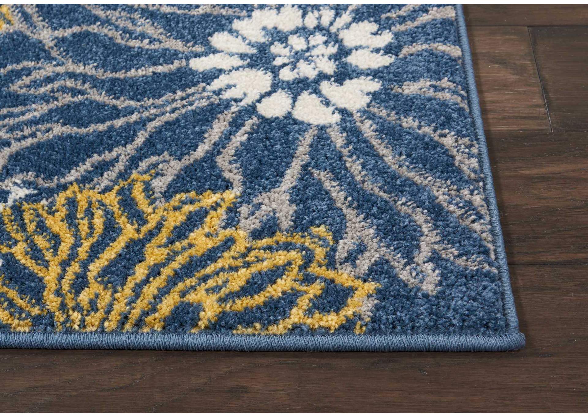 Nourison Passion PSN17 Blue 8' Runner Hallway Rug,Nourison