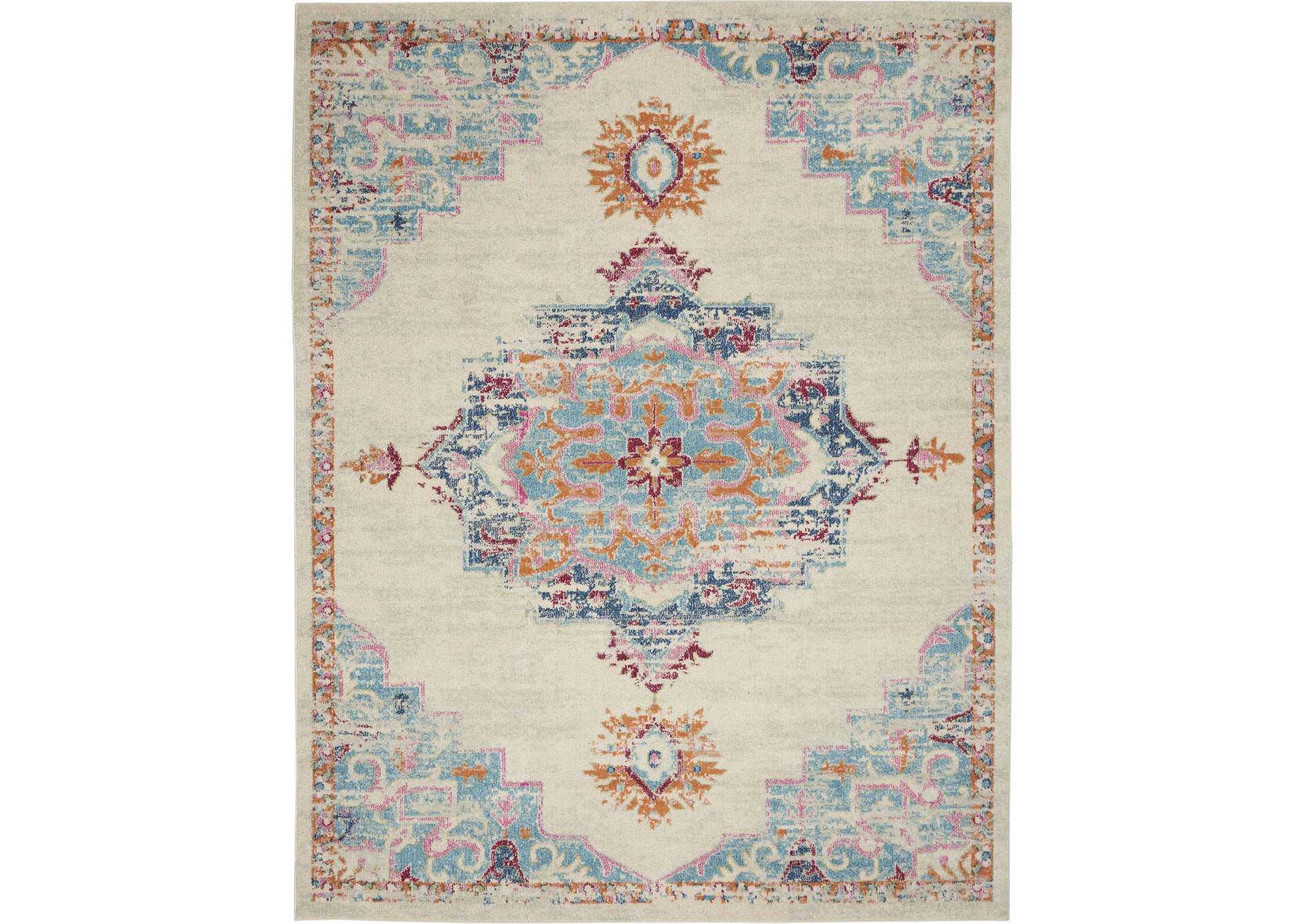 Nourison Passion 8' x 10' Grey, Ivory, Multicolored Bohemian Area Rug,Nourison
