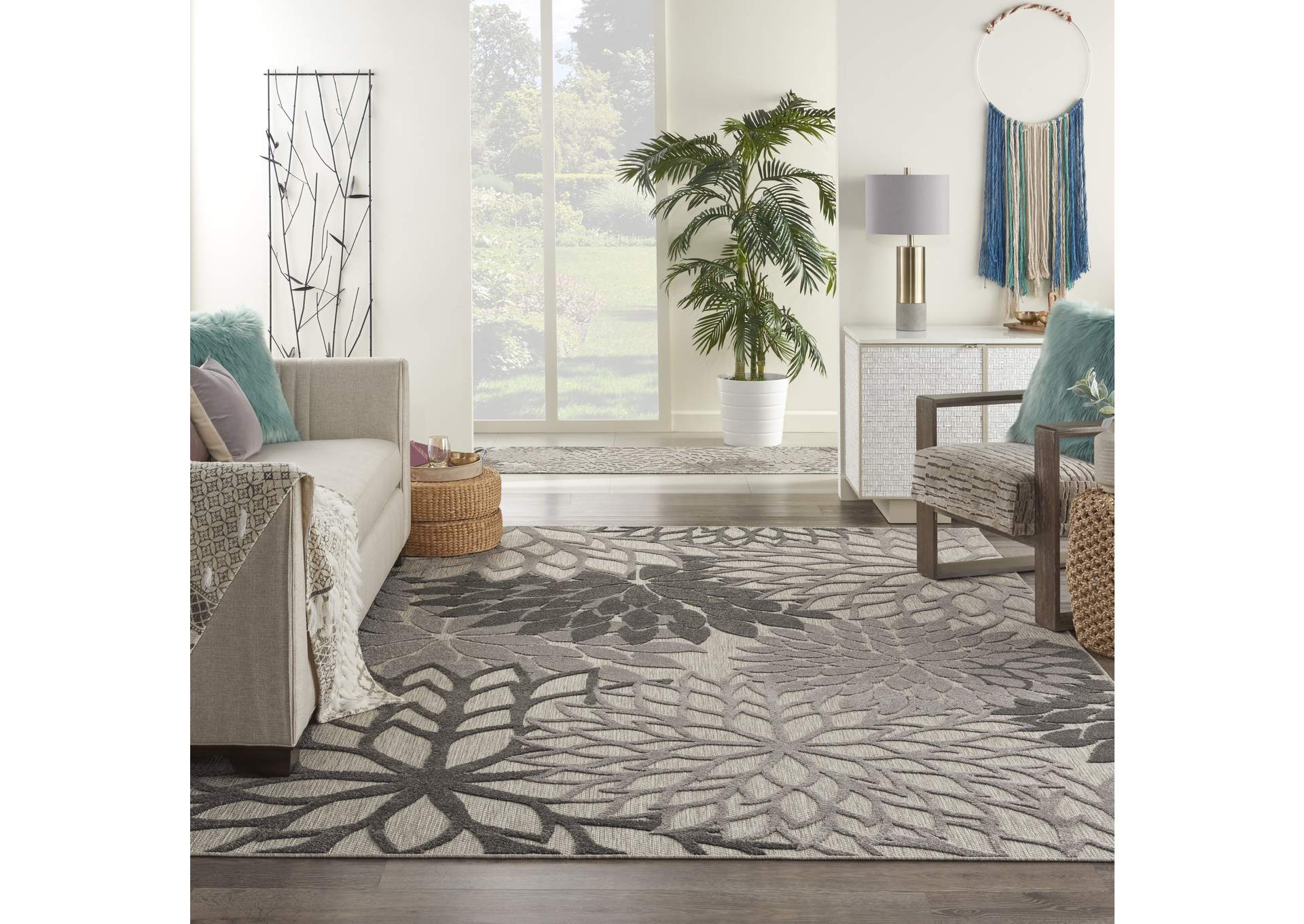 Nourison Aloha 8'x11' Silver Grey Area Rug,Nourison