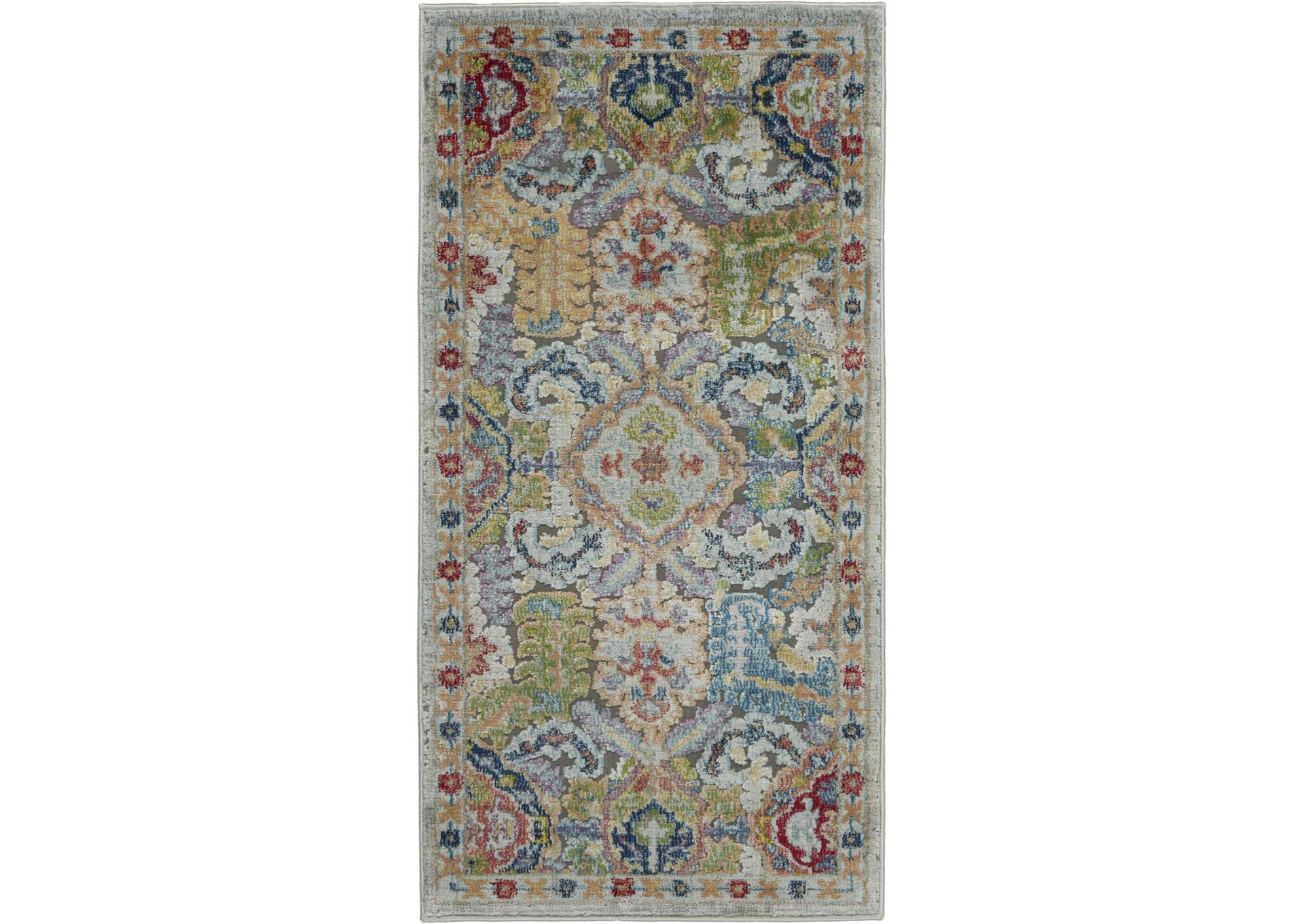 Nourison Ankara Global ANR12 Grey Multicolor Persian Area Rug,Nourison