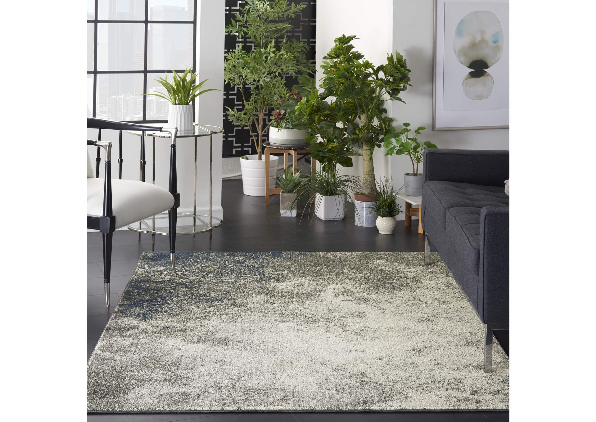 Nourison Passion 4' x 6' Charcoal and Ivory Area Rug,Nourison