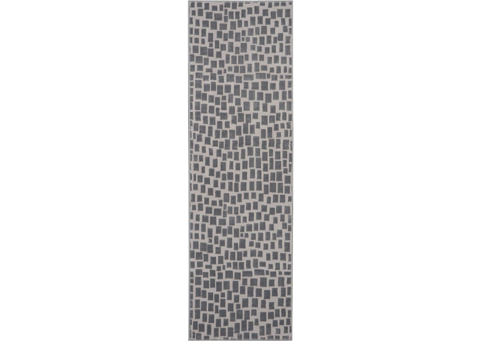 Nourison Urban Chic URC03 Grey 7' Runner Hallway Rug,Nourison