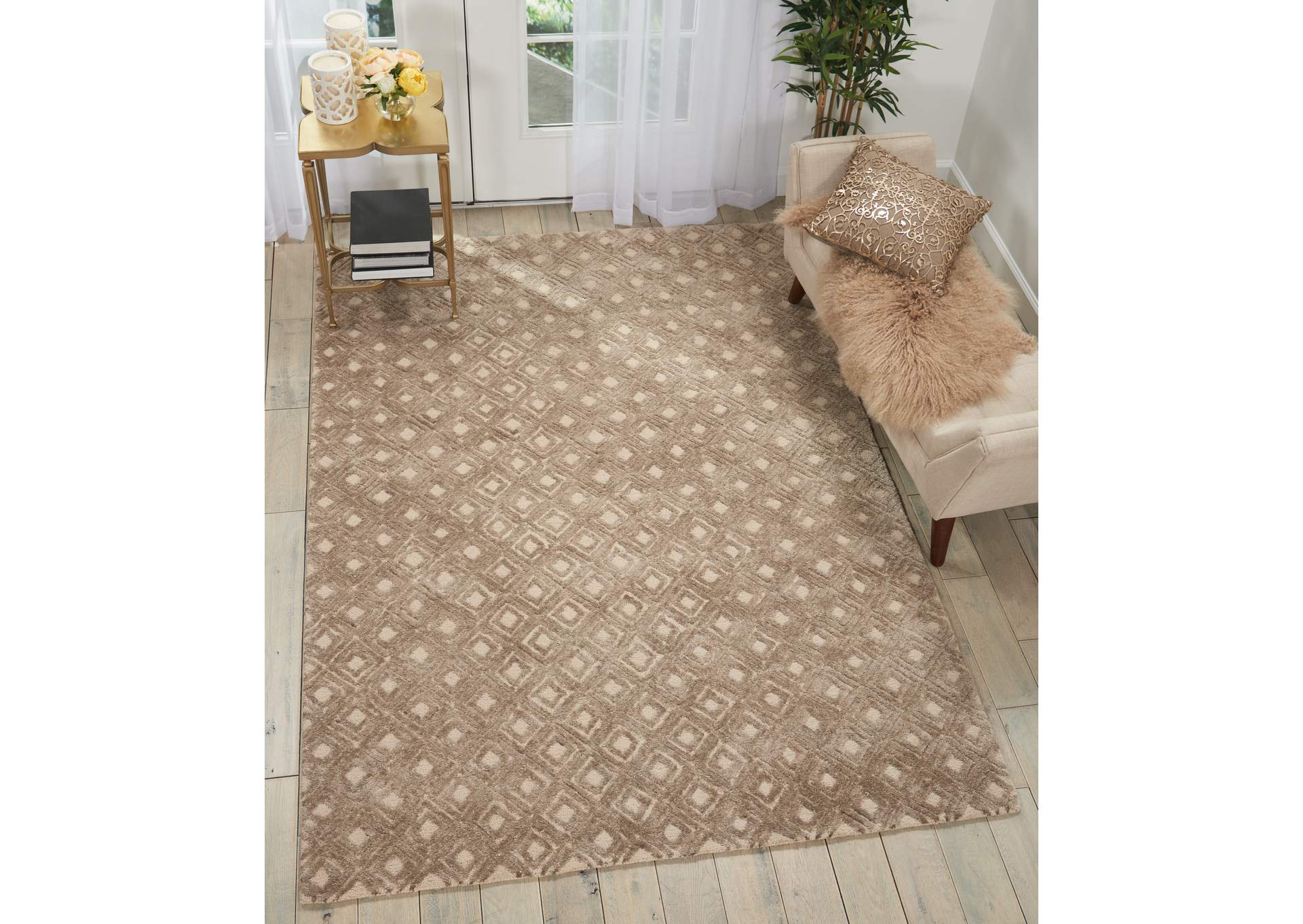 Nourison Deco Mod DEC02 Taupe 5'x7' Area Rug,Nourison