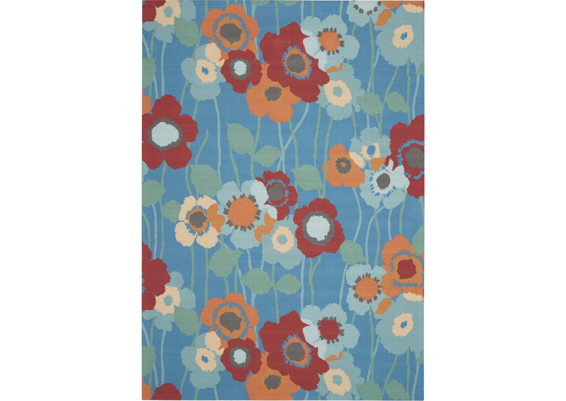 Waverly Sun N Shade SND27 Blue 4'x6' Area Rug,Nourison