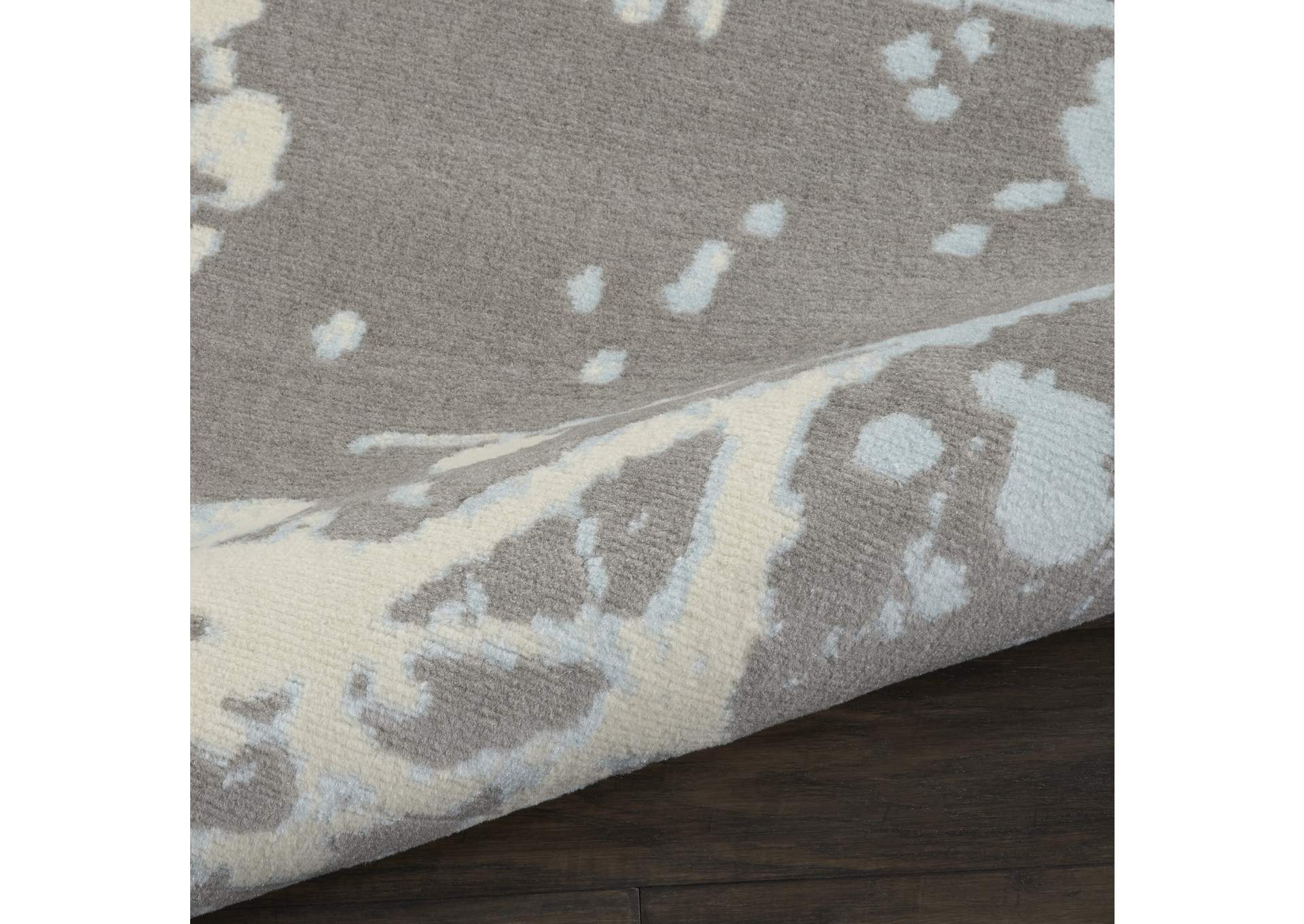 Nourison Jubilant JUB12 Grey and Blue 8'x10' Large Low-pile Rug,Nourison