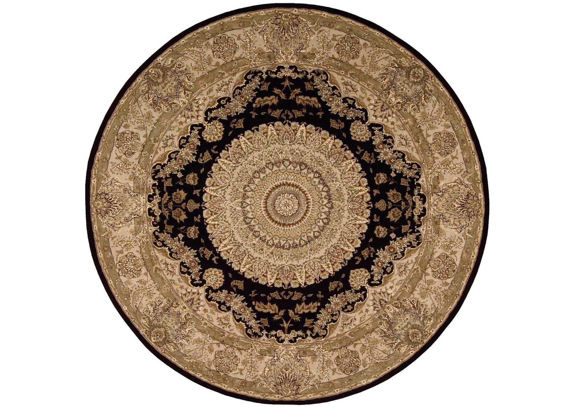 Nourison 2000 2233 Black 8' Round Area Rug,Nourison