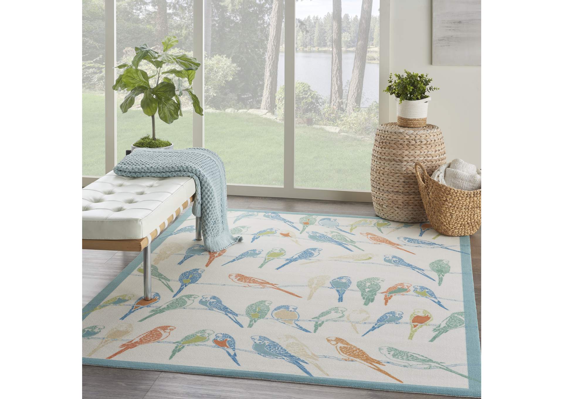 Waverly Sun N Shade SND52 Multicolor 4'x6' Area Rug,Nourison