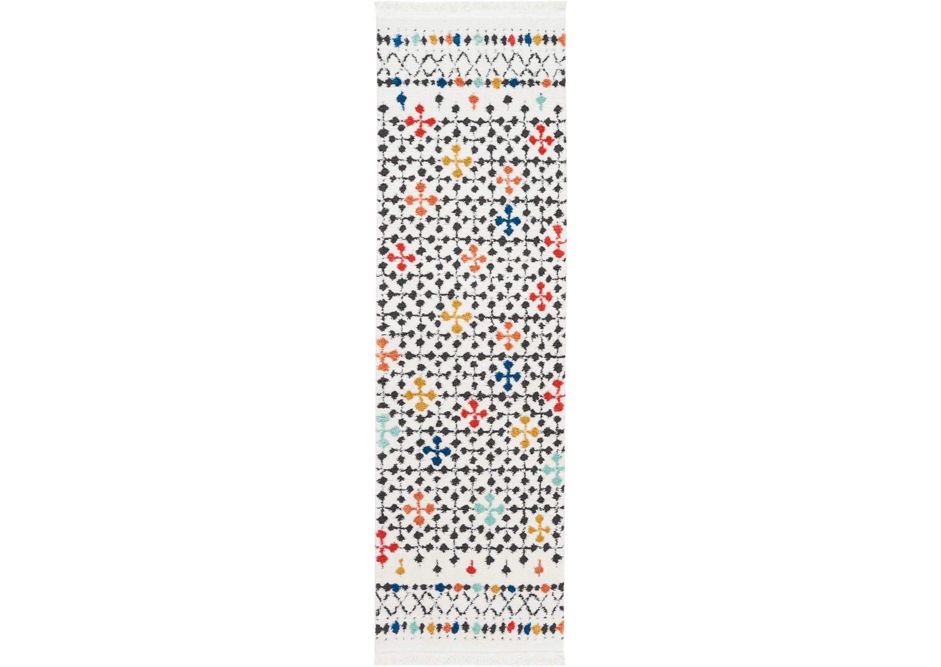 Nourison Kamala DS504 White Multicolor 8' Runner Hallway Rug,Nourison