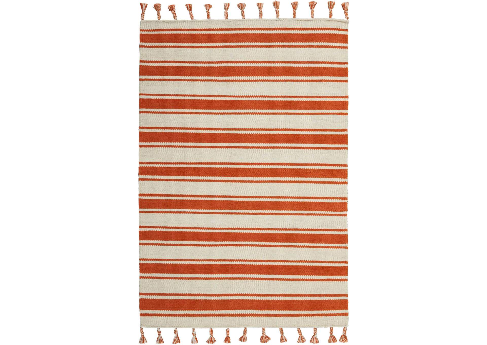 Nourison Rio Vista DST01 White and Orange 4'x7' Area Rug,Nourison