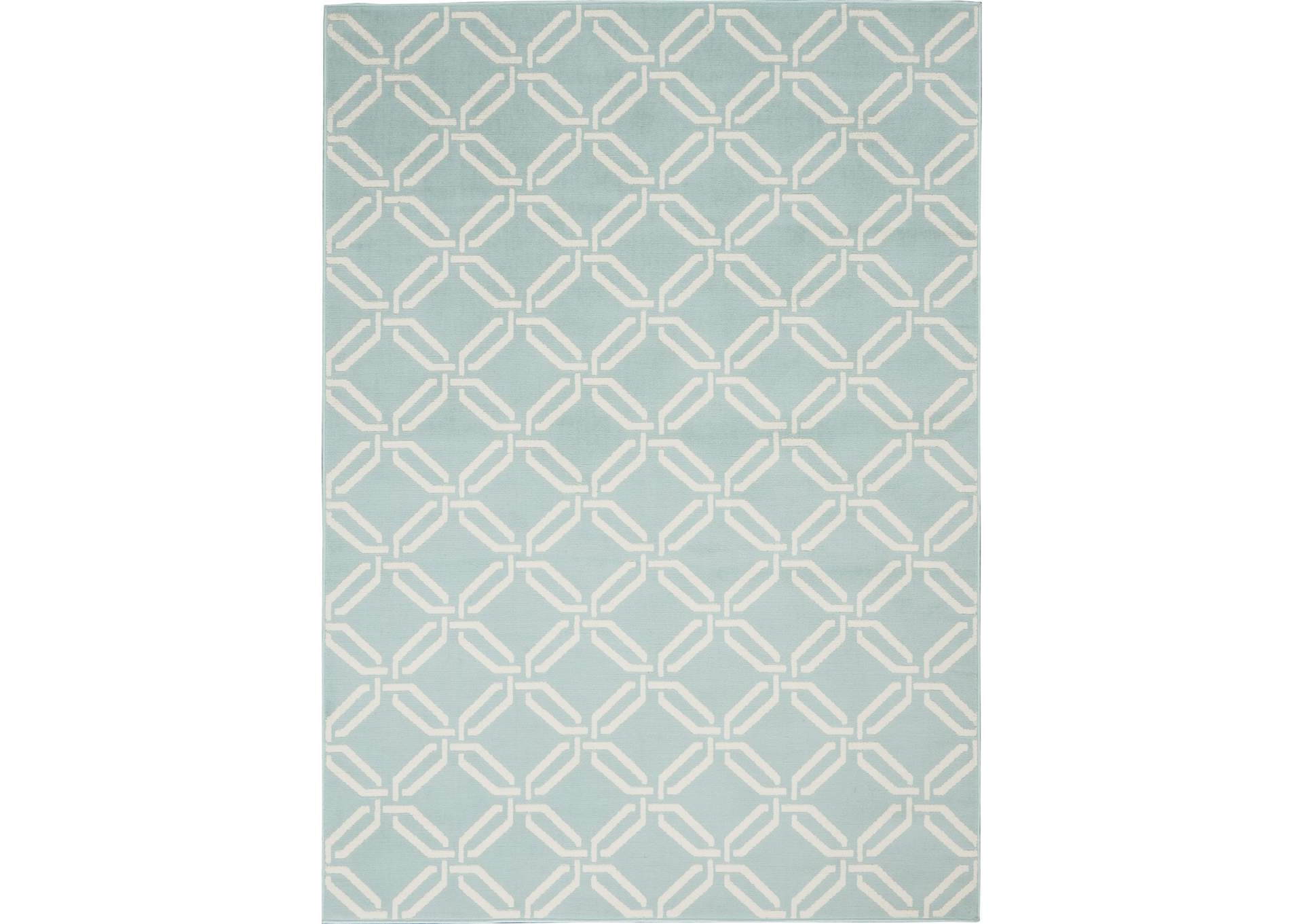 Nourison Jubilant JUB17 Aqua 6'x9' Mid-century Area Rug,Nourison