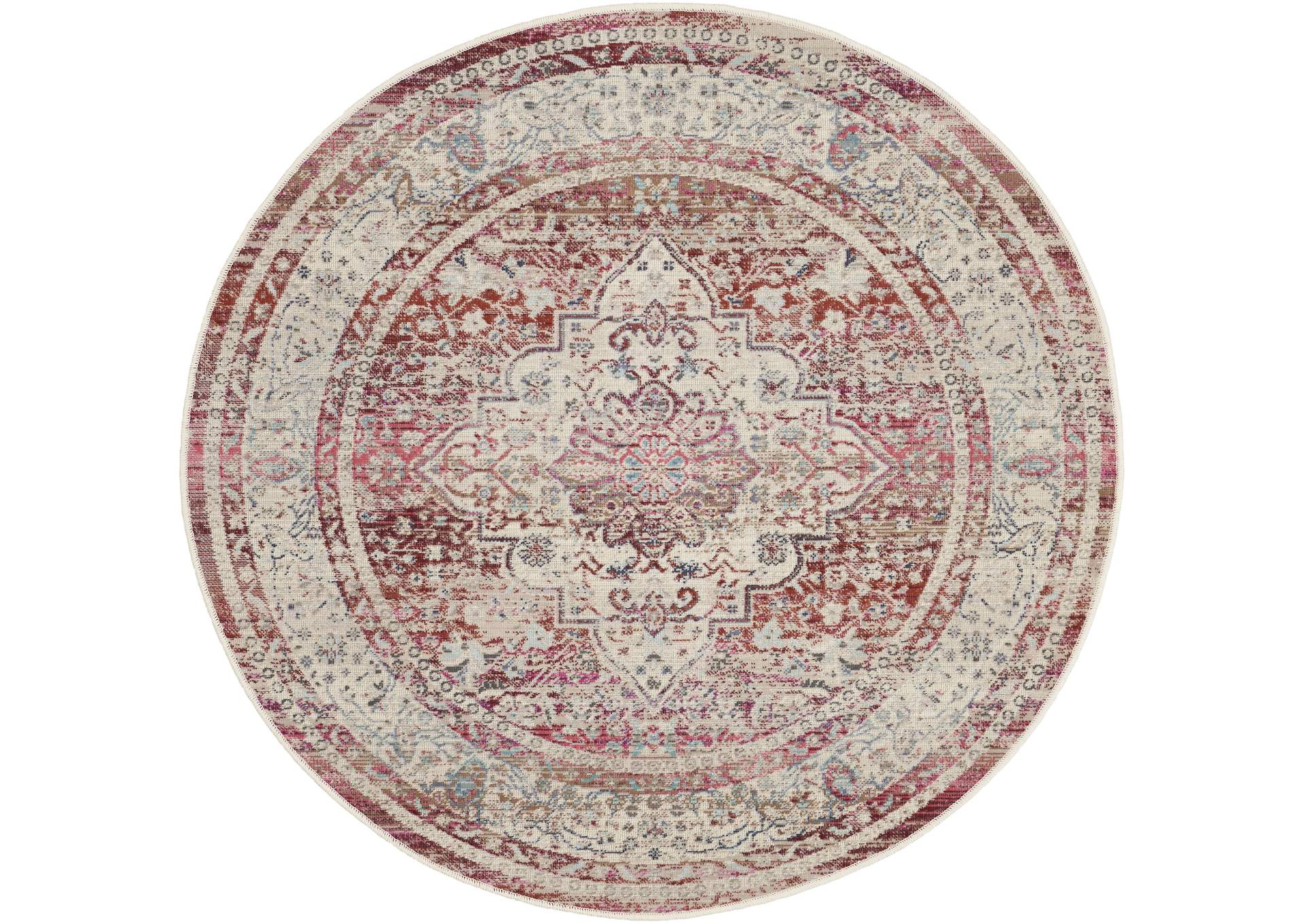 Nourison Vintage Kashan 4' Round Area Rug,Nourison