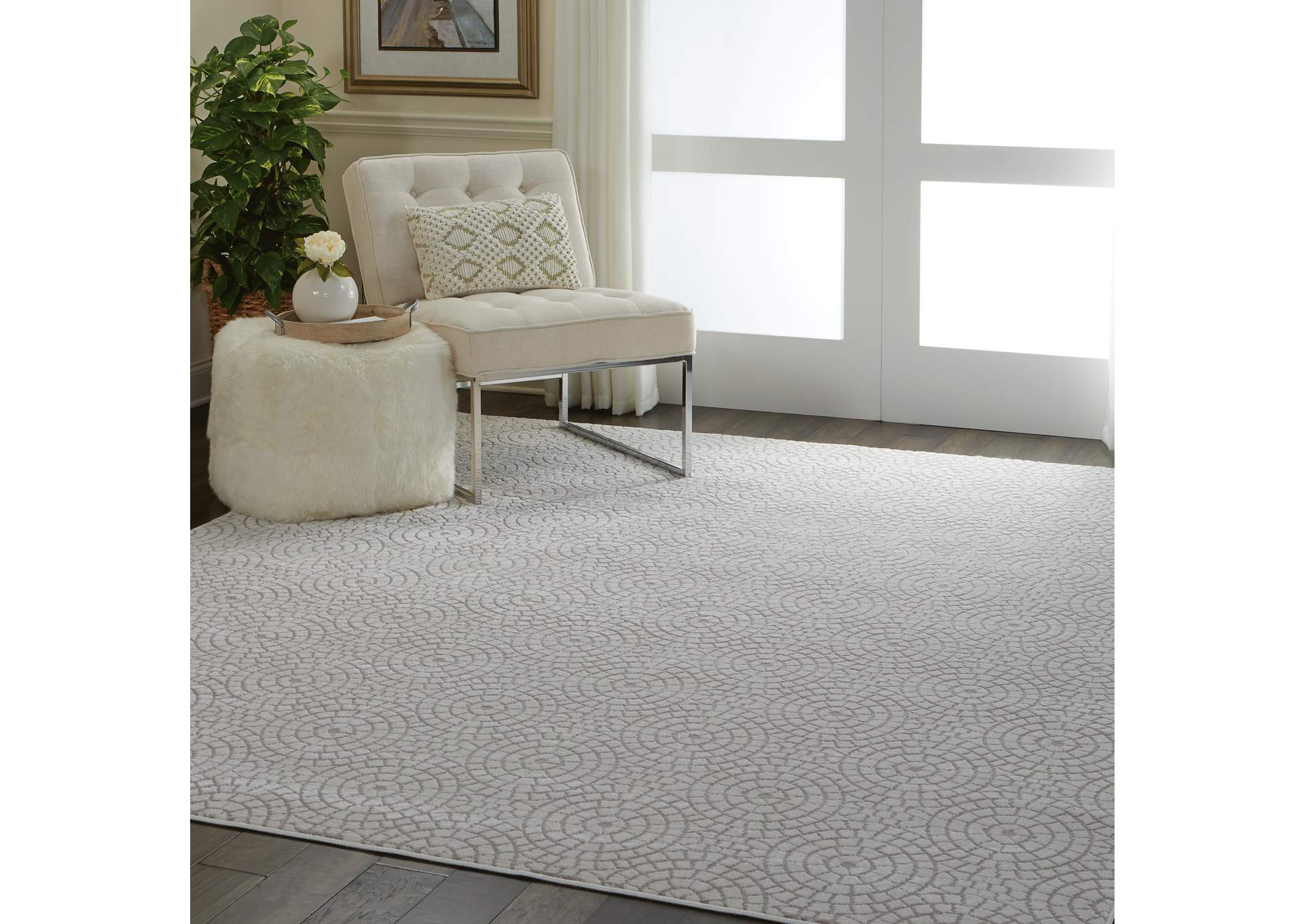 Nourison Urban Chic URC04 White 9'x12' Oversized Rug,Nourison
