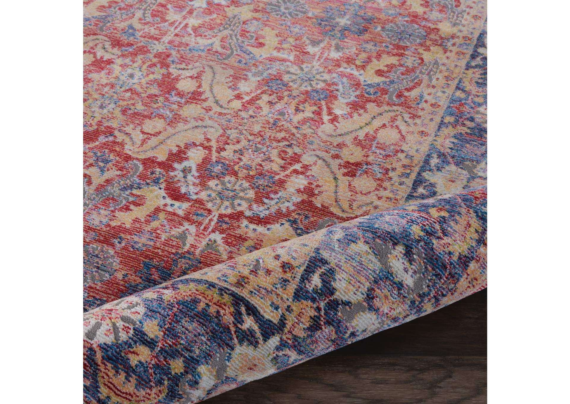 Nourison Ankara Global ANR02 Red and Blue Multicolor 4'x6' Persian Area Rug,Nourison