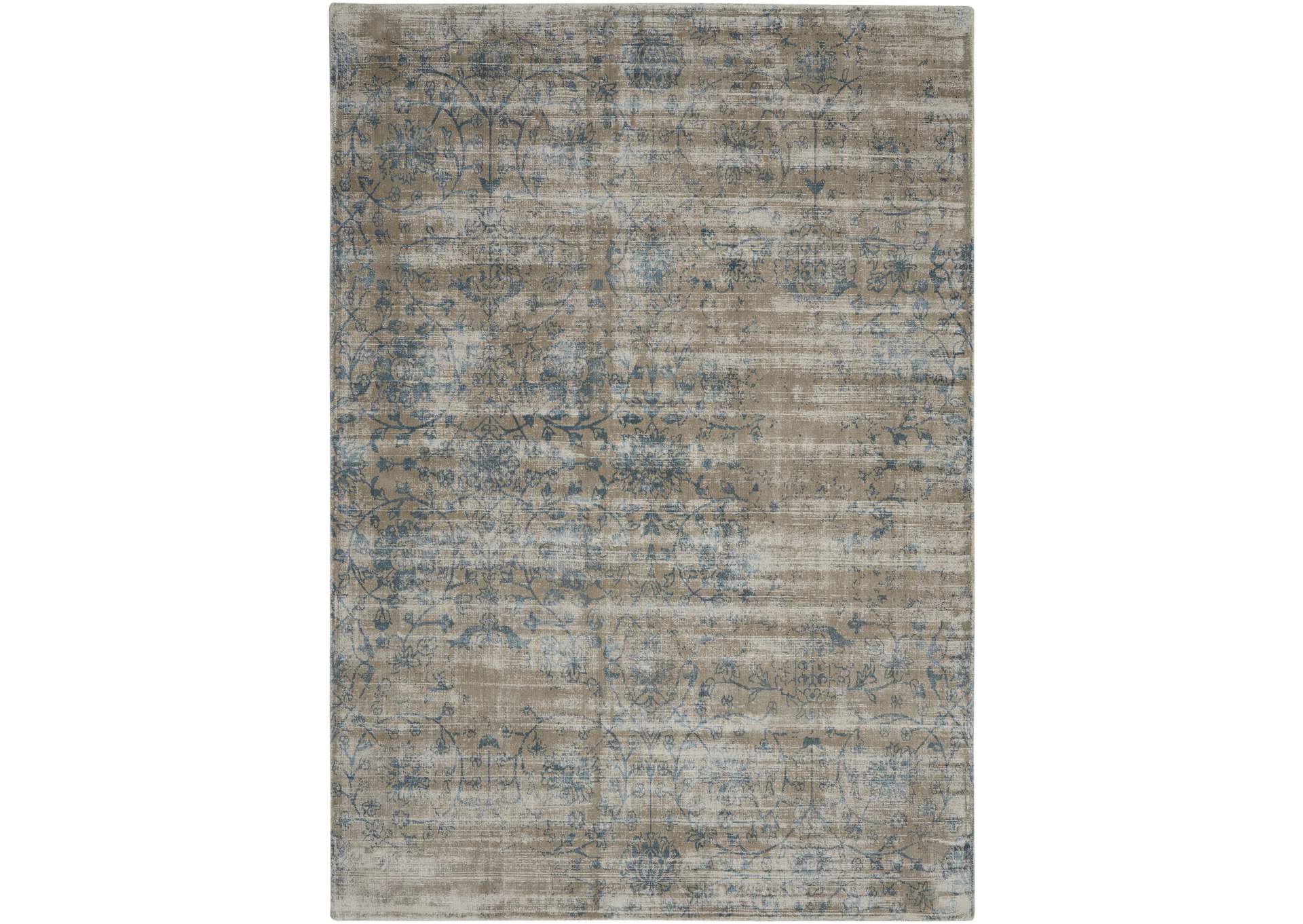 kathy ireland Home Desert Skies DSK06 Beige and Blue 4'x6' Area Rug,Nourison