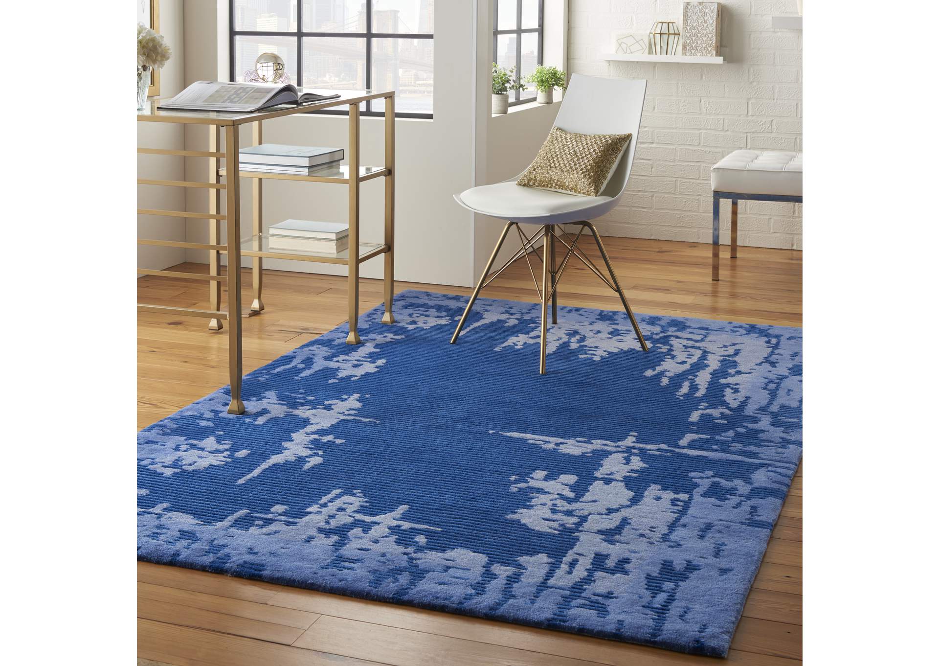 Nourison Symmetry SMM02 Navy Blue 5'x8' Area Rug,Nourison