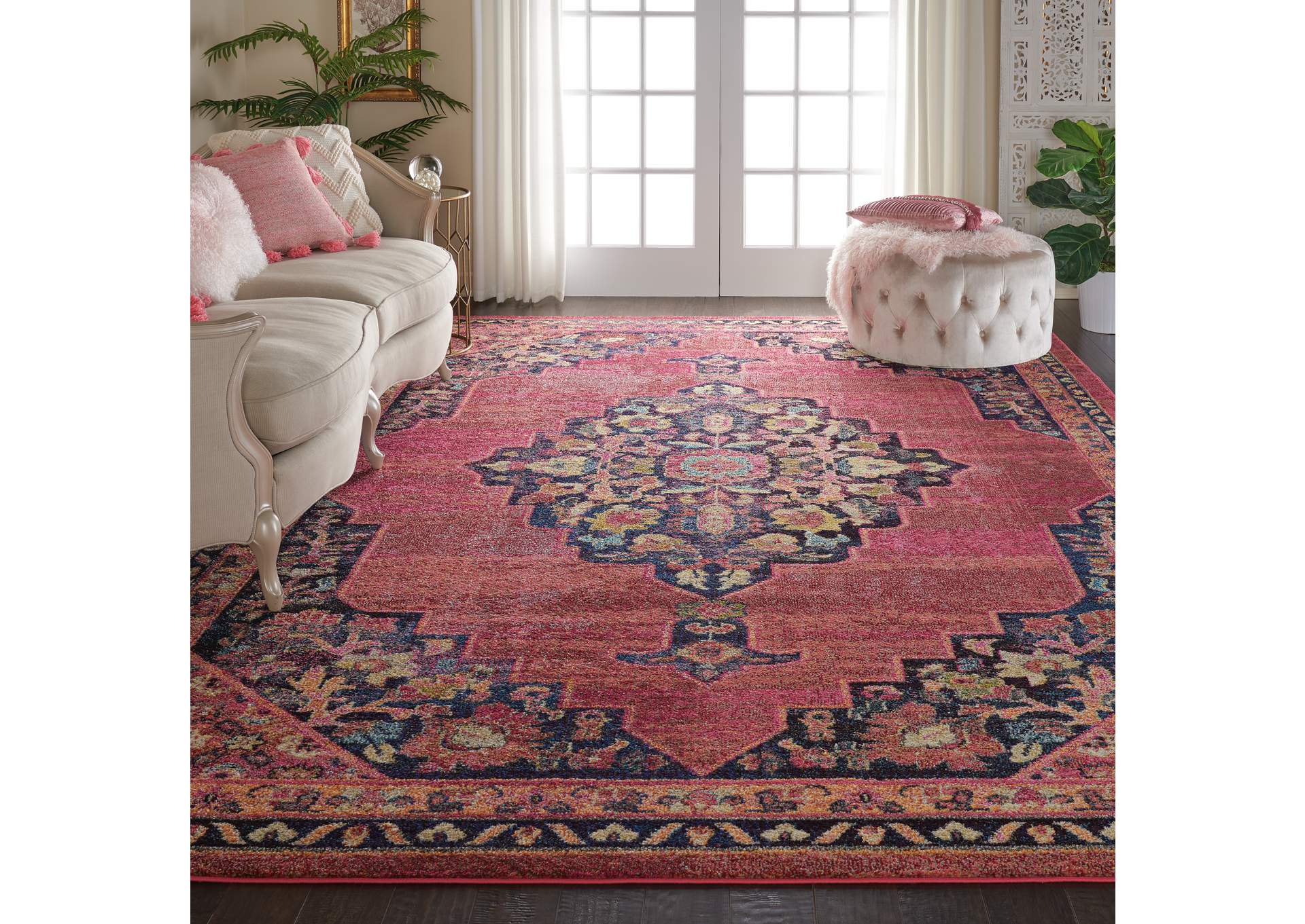 Nourison Passionate PST01 Pink Multicolor 9'x12' Oversized Rug,Nourison