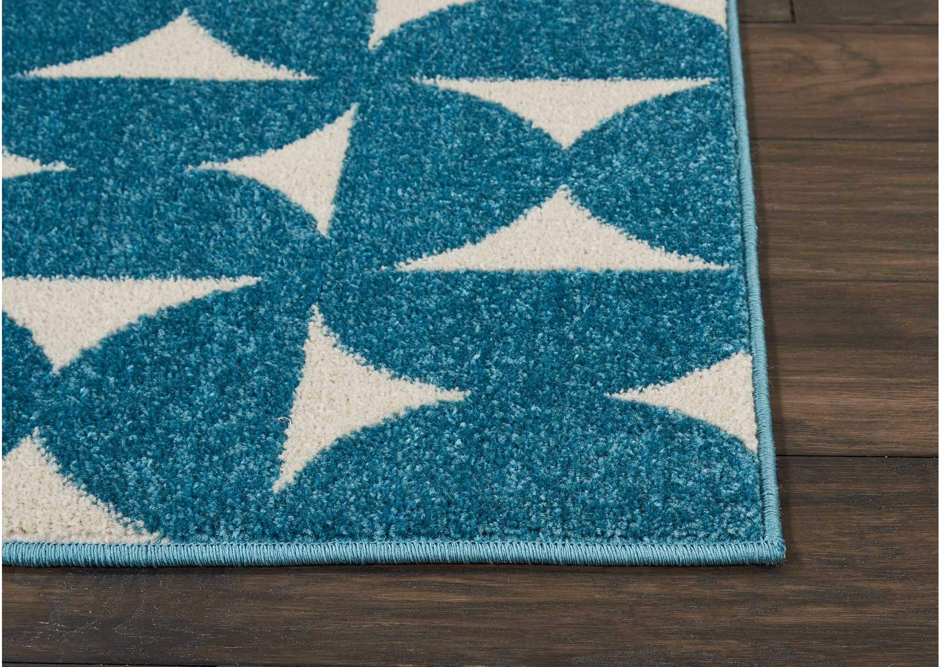 Nourison Harper DS301 Blue 8' Runner Hallway Rug,Nourison