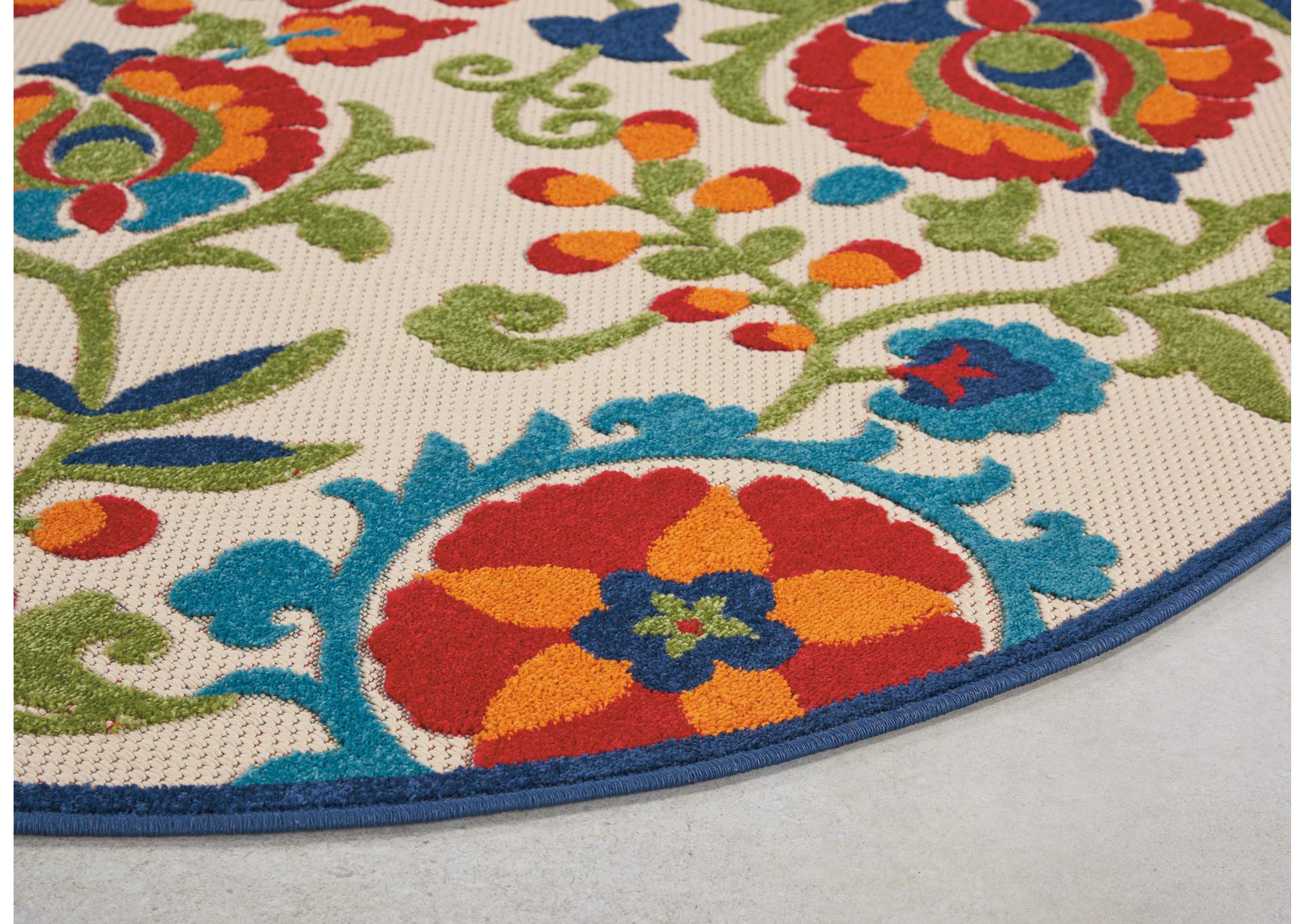 Nourison Aloha 4' Round Multicolor Round Area Rug,Nourison