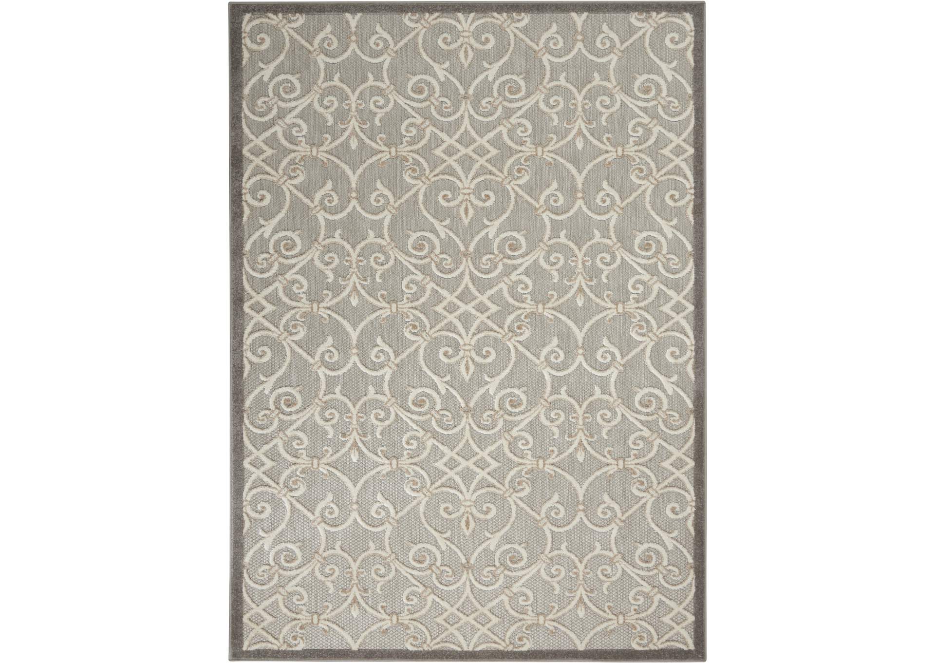 Nourison Aloha 4'x6' Grey Patio Area Rug,Nourison