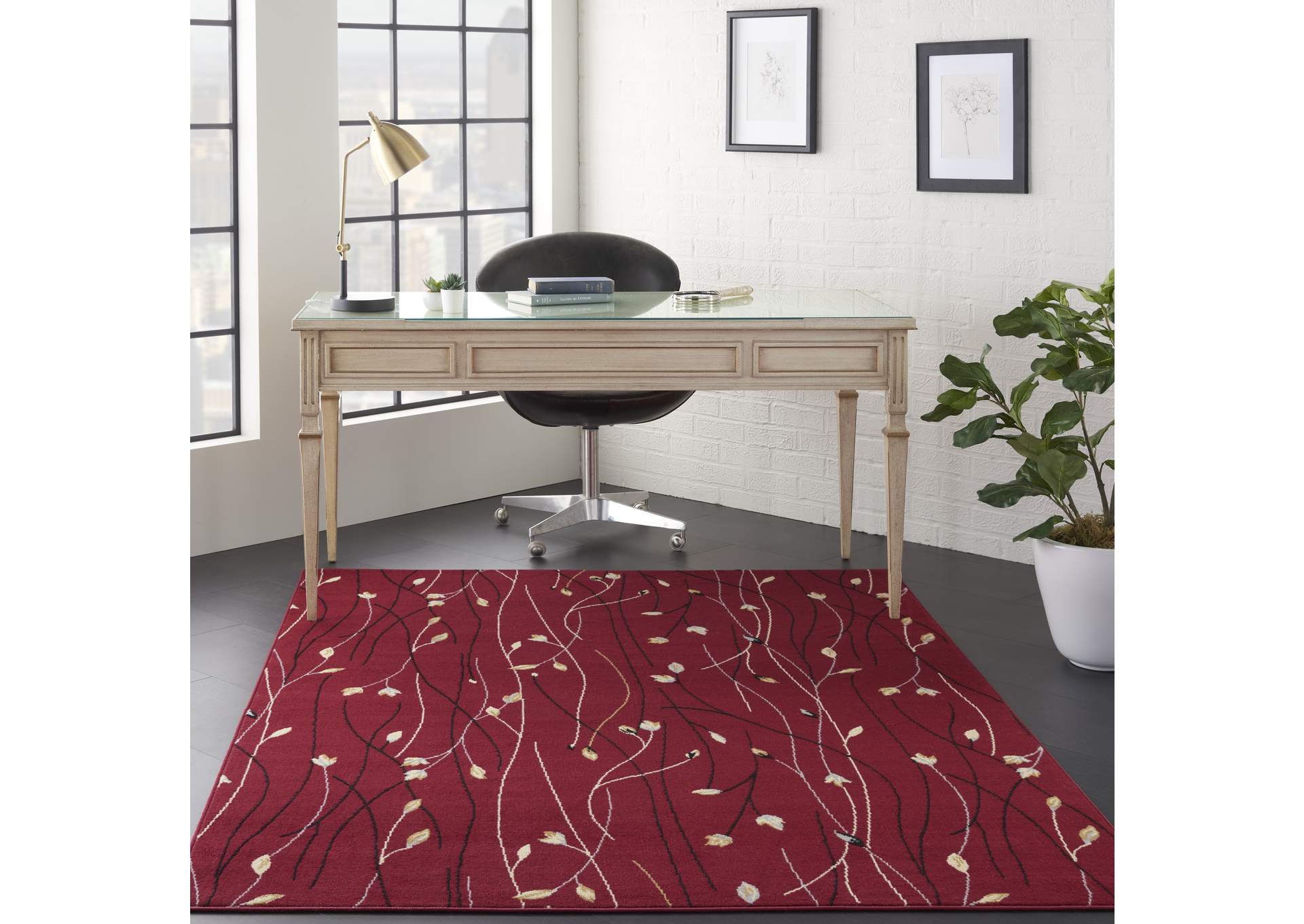 Nourison Grafix GRF15 Red 4'x6' Area Rug,Nourison