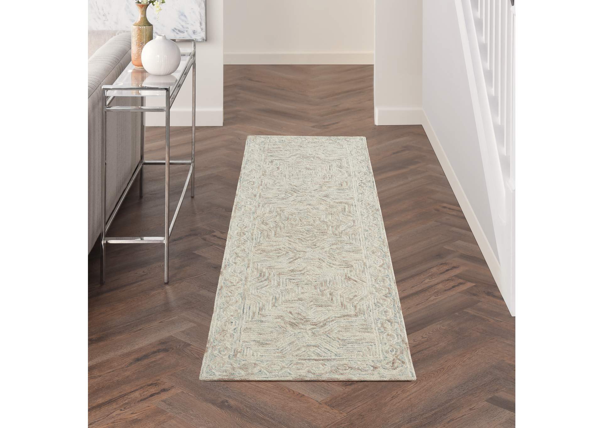 Nourison Interlock 8' Runner Area Rug,Nourison