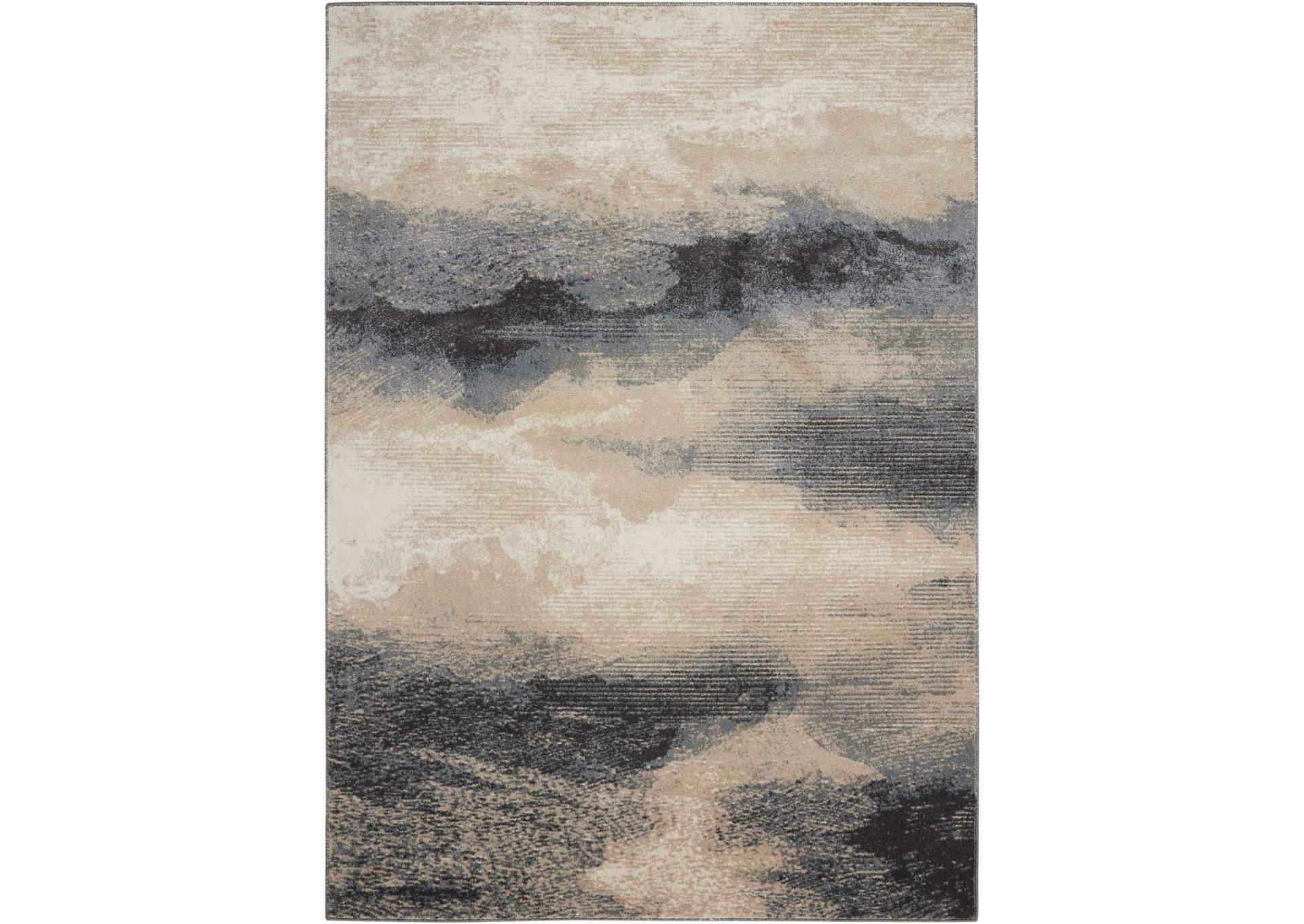 Nourison Maxell MAE06 Grey and Ivory 9'x13' Oversized Stormcloud Rug,Nourison