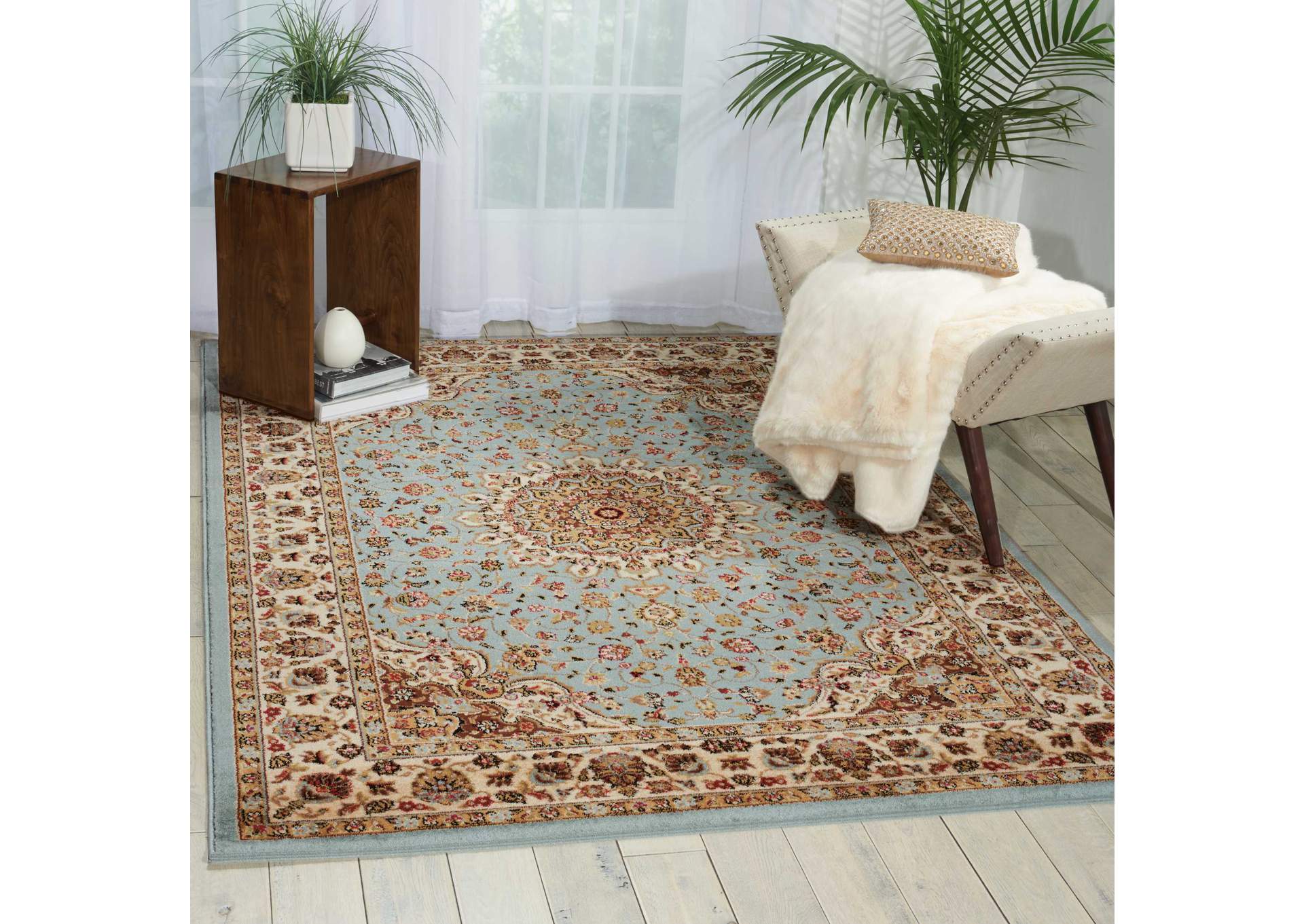 Nourison Delano DEL04 Blue 5'x7' Area Rug,Nourison