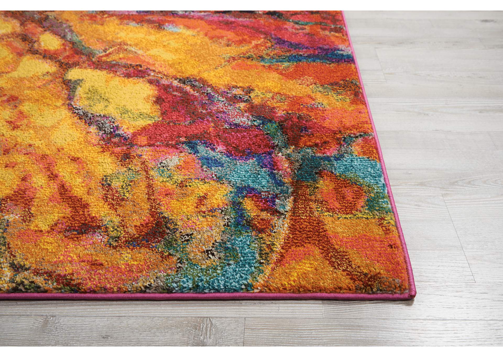Nourison Celestial CES03 Red and Gold 8'x11' Oversized Rug,Nourison