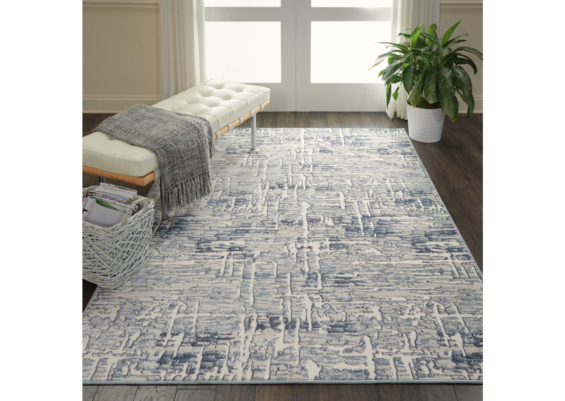 Nourison Urban Chic URC01 Grey and Slate 5'x7' Abstract Area Rug,Nourison