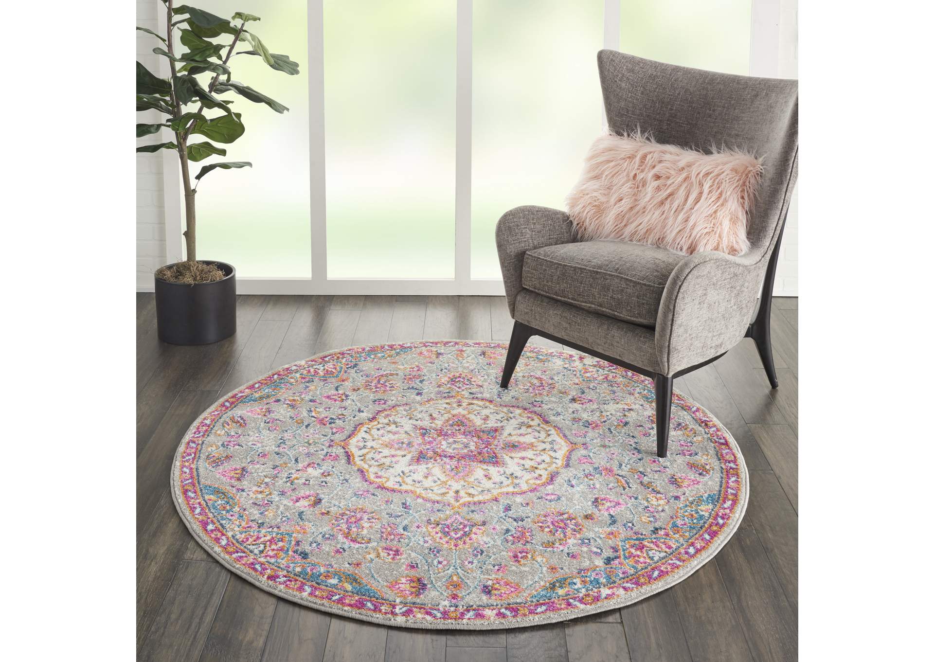 Nourison Passion Bohemian Grey Multi Colored Area Rug,Nourison