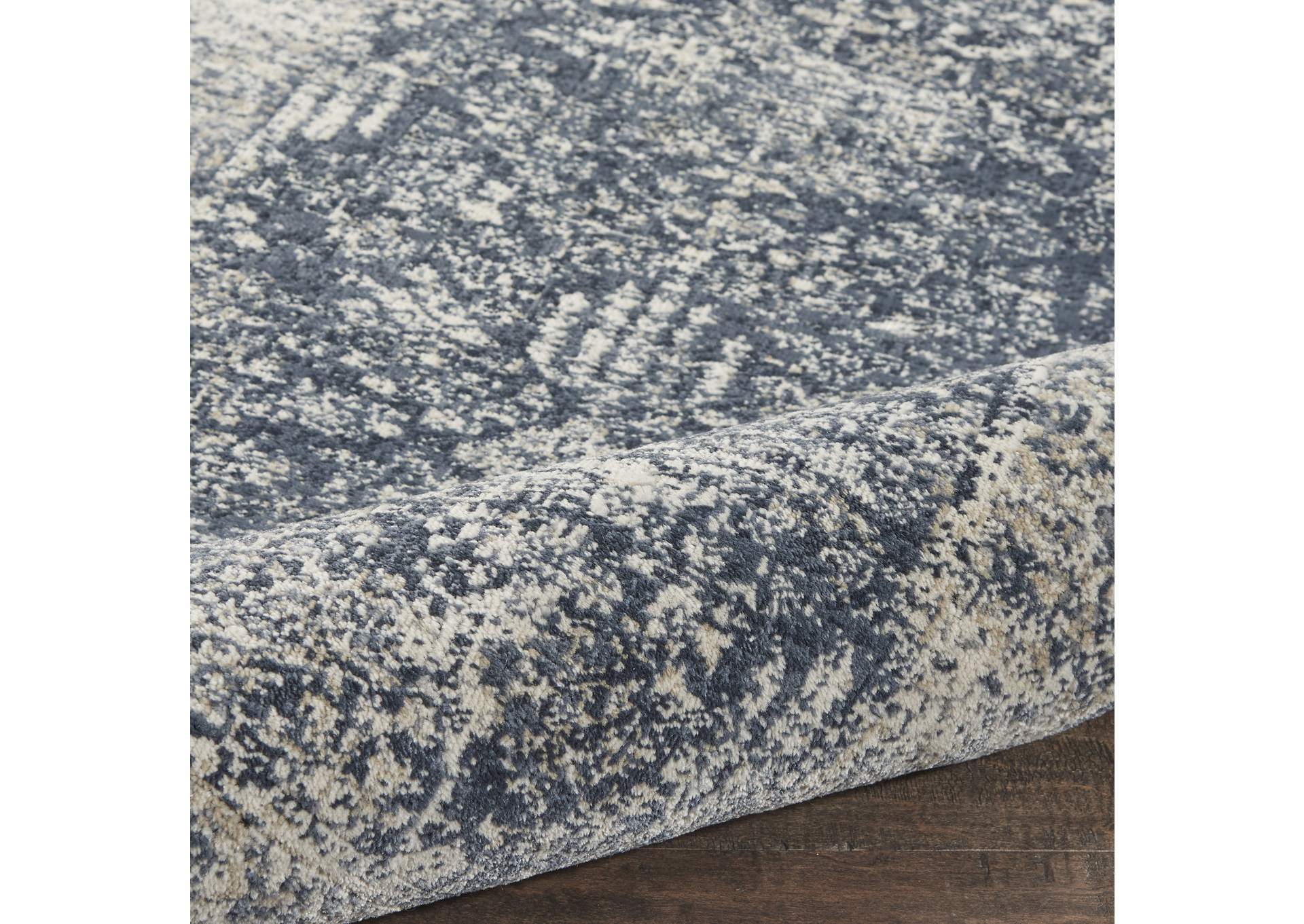 Malta by kathy ireland Home MAI12 Navy/Ivory 8' Runner Area Rug,Nourison
