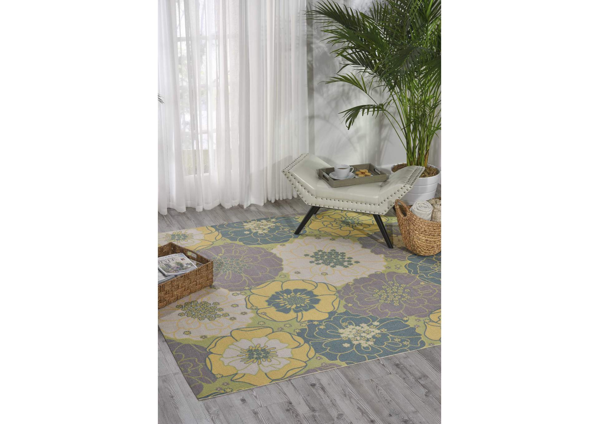 Nourison Home & Garden RS021 Green 5' Square Area Rug,Nourison